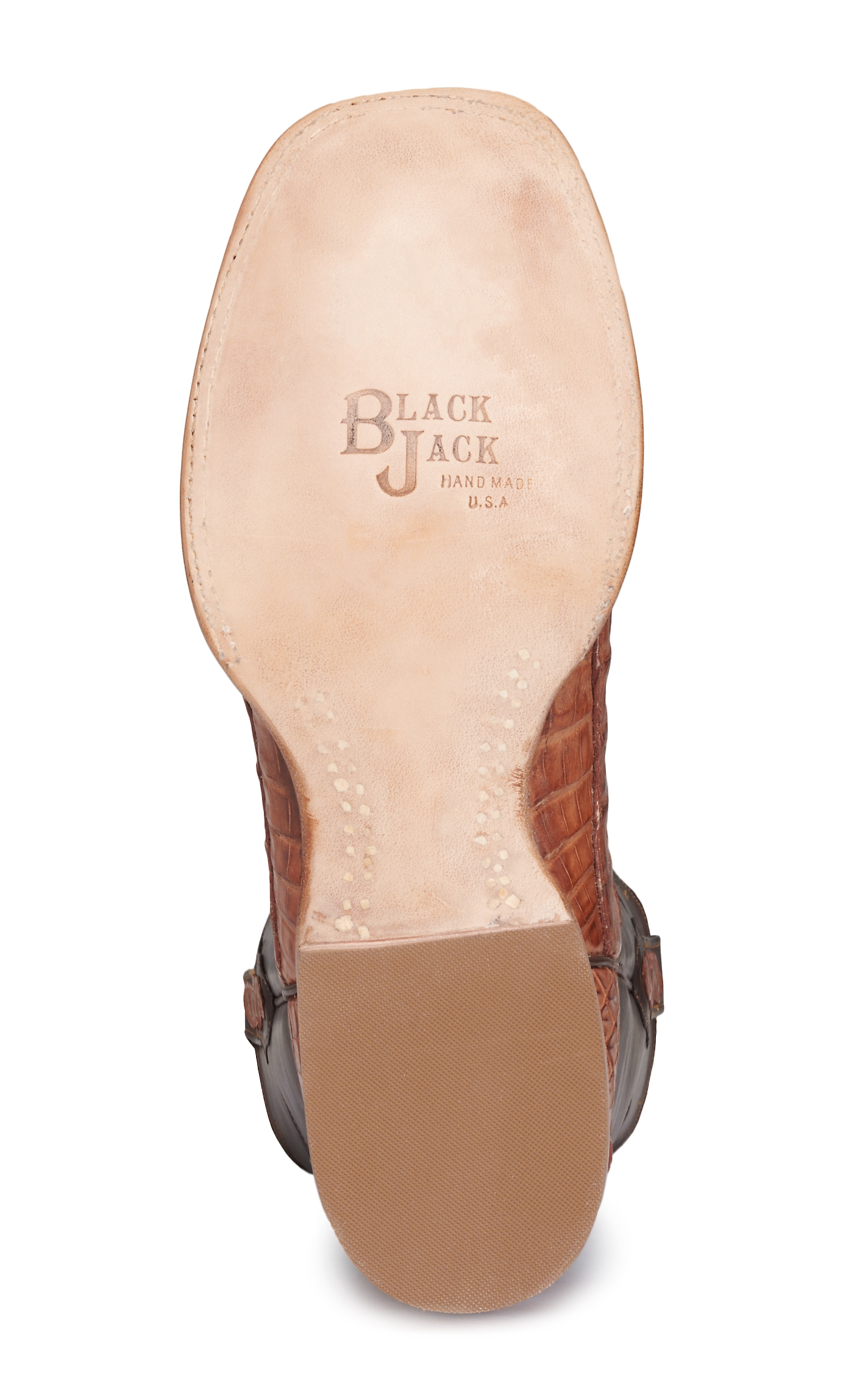 Black Jack Men's Chocolate and Cigar Caiman Tail Steer and Star Wide Square Toe Exotic Cowboy Boots - Image 1