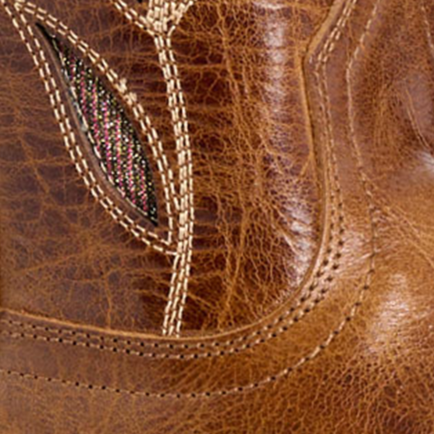 Cavender's Women's Pecan Oryx Botanical Inlay Wide Square Toe Cowboy Boots  - Image 1