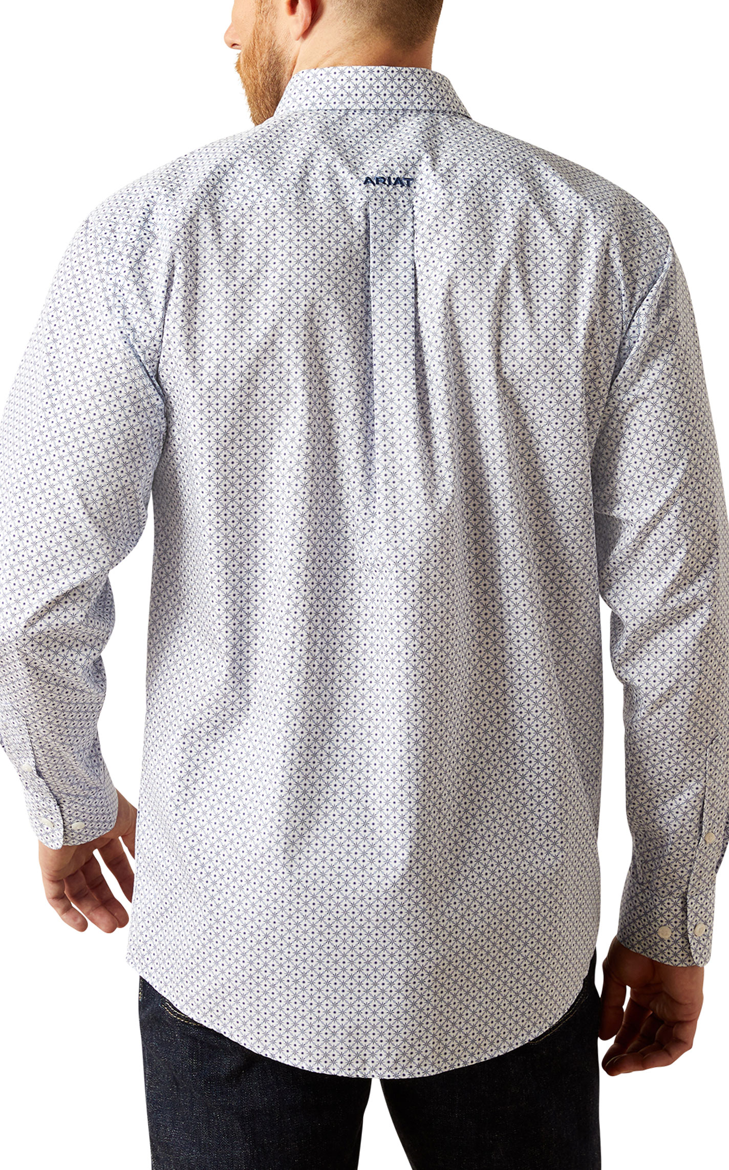 Ariat Men's Danny Stone Blue & Navy Geo Western Shirt - Image 1