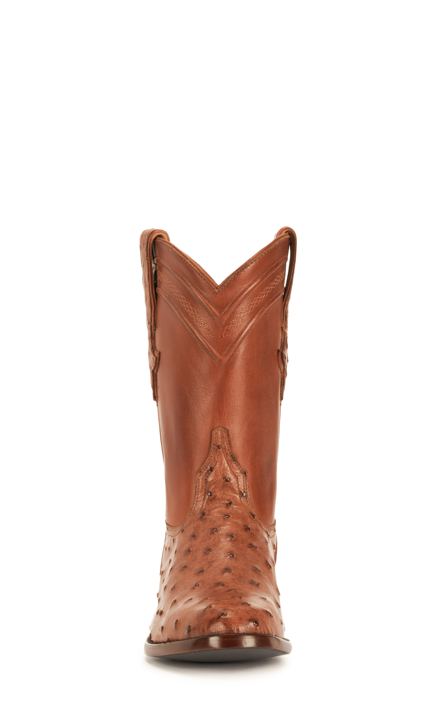 JRC & Sons Men's Miguel Full Quill Ostrich Round Toe Exotic Roper Boot in Peanut Brittle - Image 1