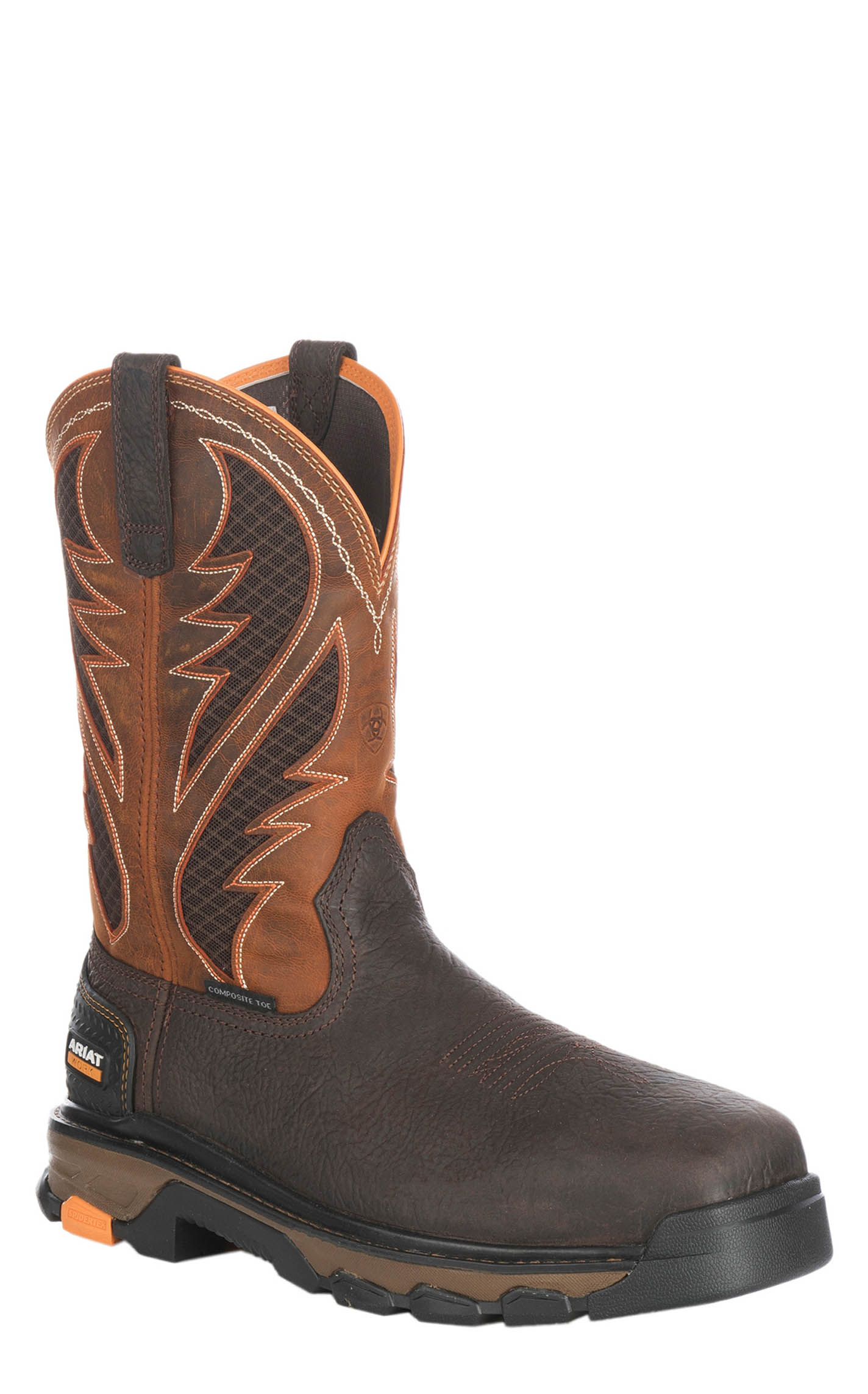 Ariat Men's Intrepid Brown and Orange VentTEK Square Composite Toe Work Boot - Image 1