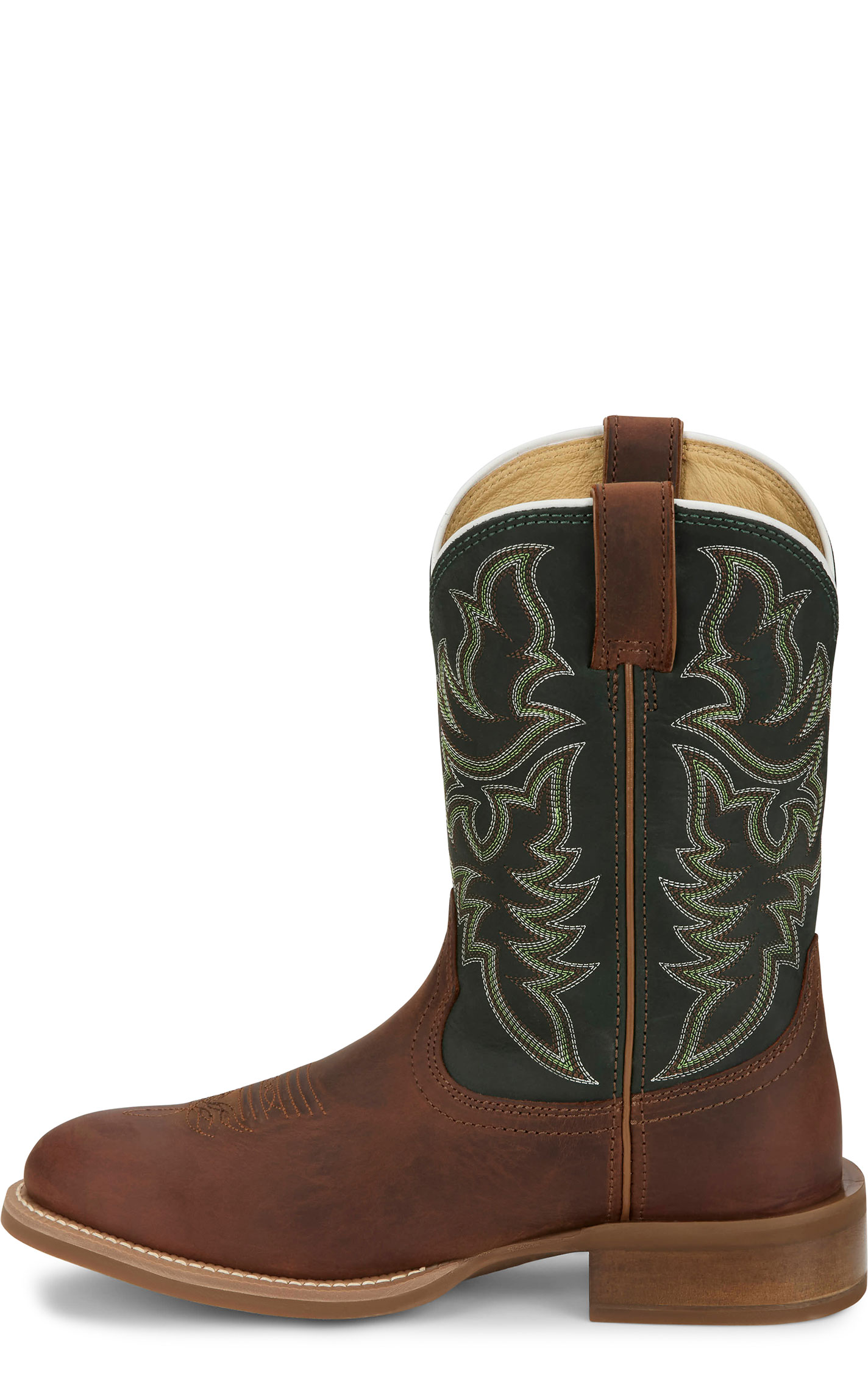 Cavender’s Men's 11” Brown & Dark Green Frontier Cowboy Boots - Image 1