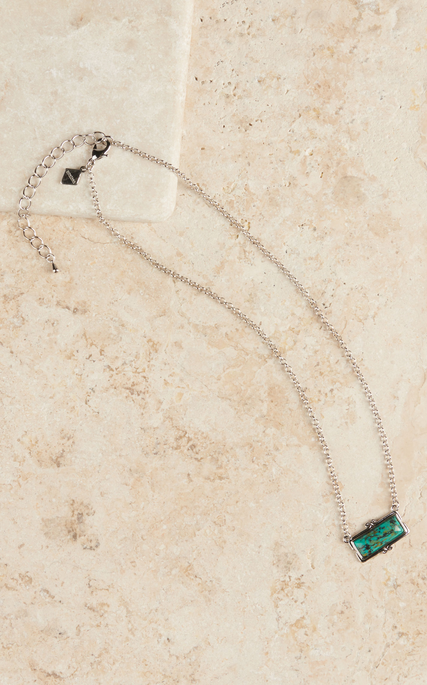 Montana Silversmiths Silver with Turquoise Looking Glass Necklace - Image 1