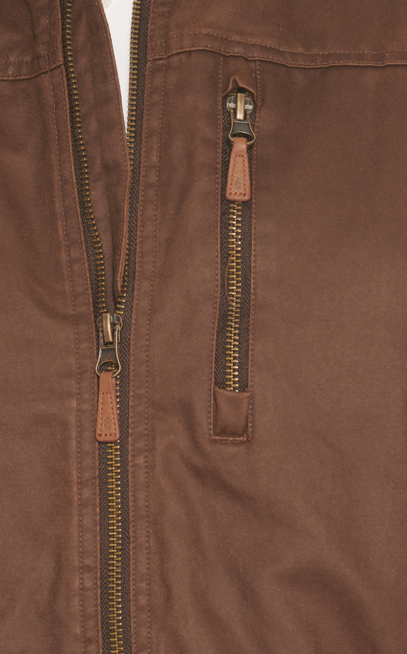 Rafter C Men's Clay Brown Faux Oilskin Vest - Image 1