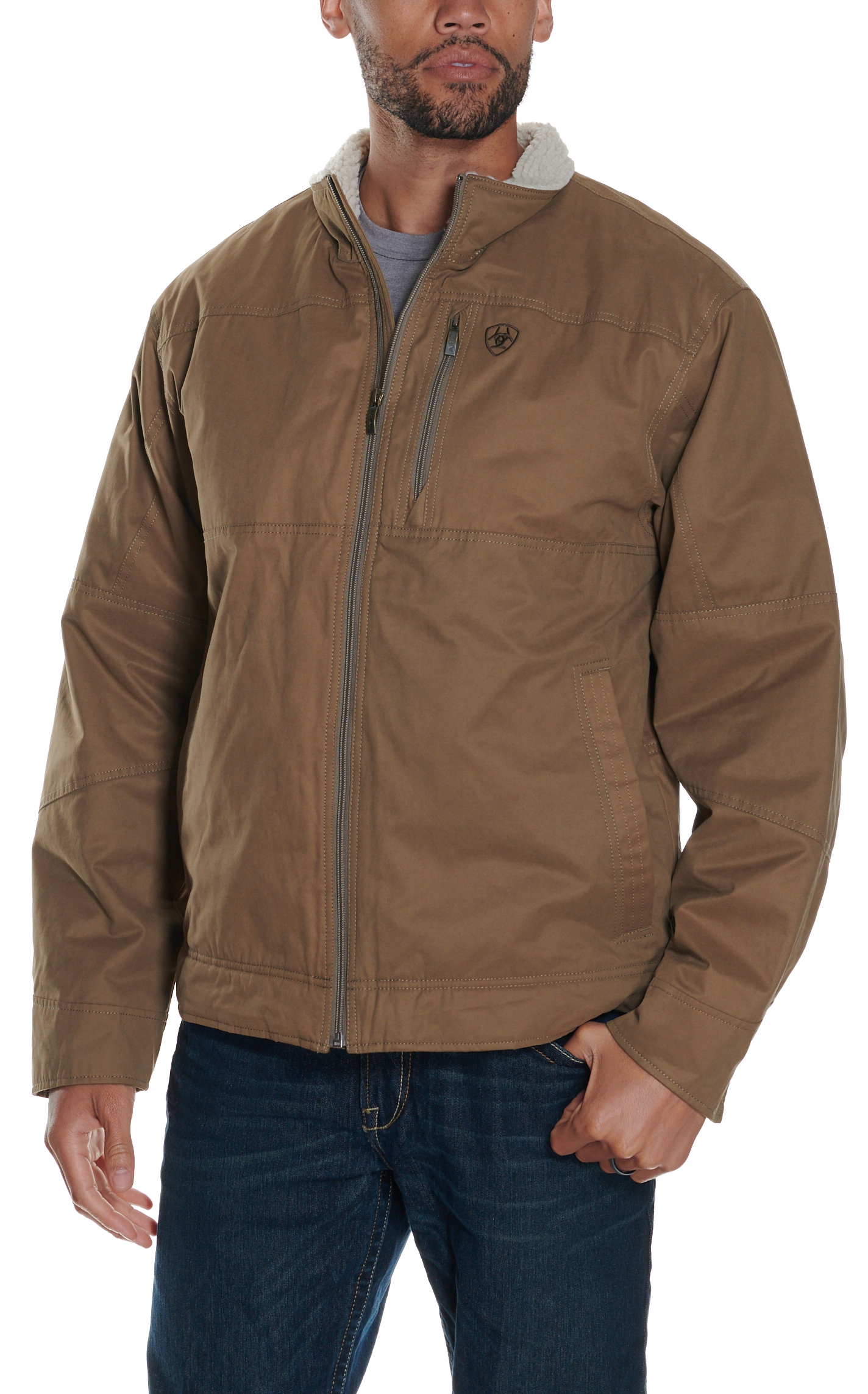 Ariat Men's Tan Grizzly Canvas Jacket - Image 1
