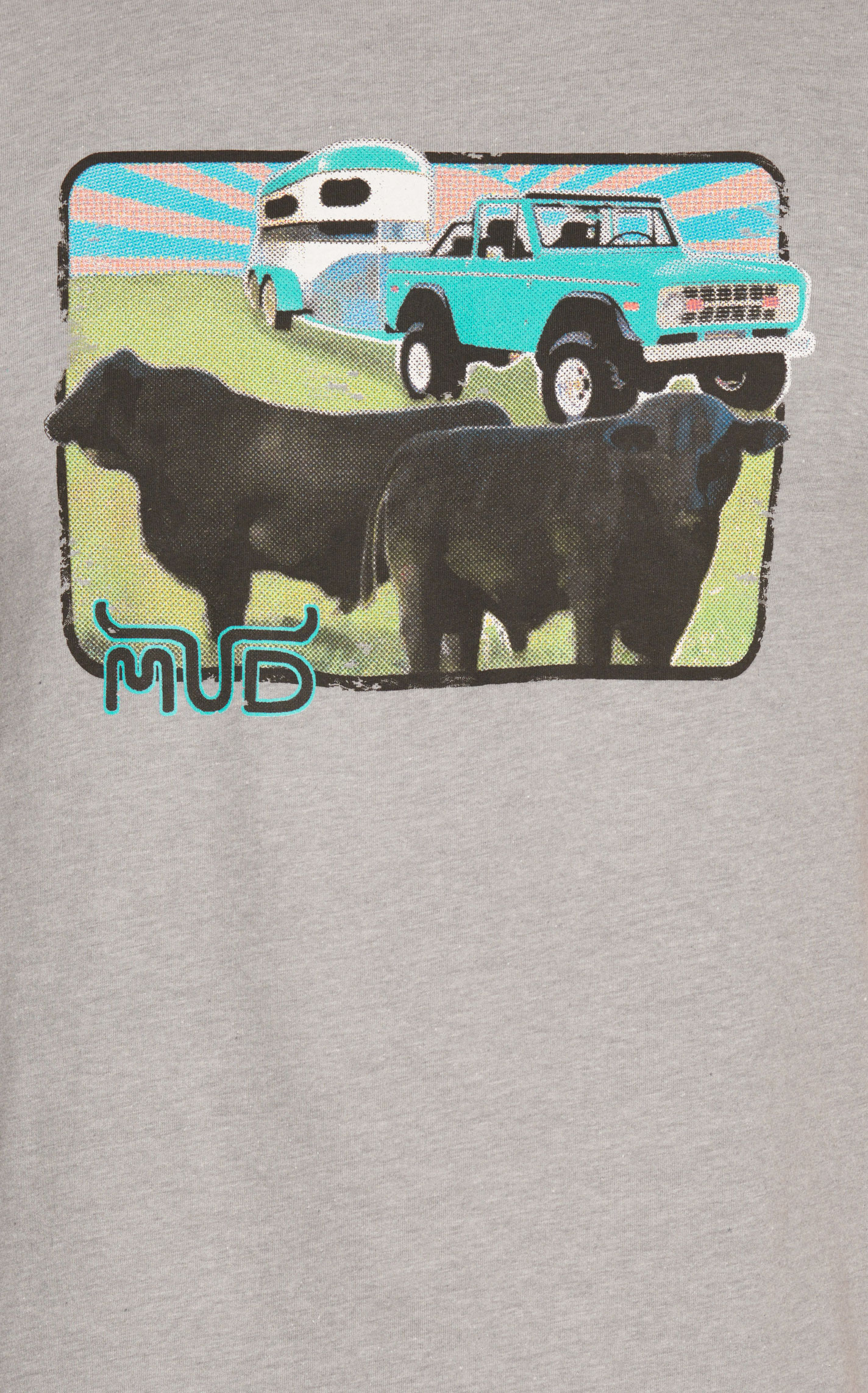 Mud Lowery Men's Light Gray Bronco Short Sleeve T-Shirt - Cavender's Exclusive - Image 1