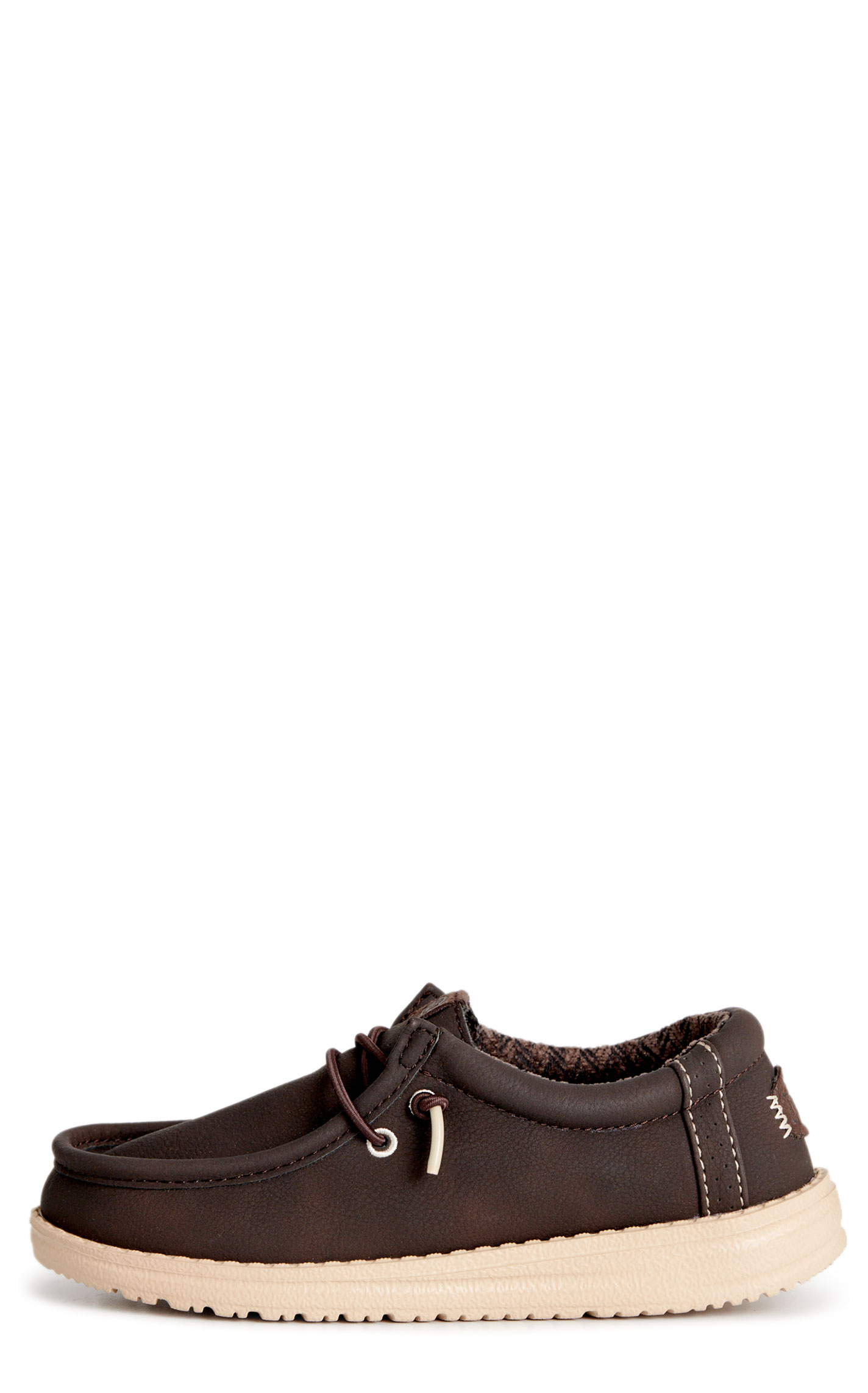 Hey Dude Boy's Wally Brown Lace Moc Toe Casual Shoes - Image 1