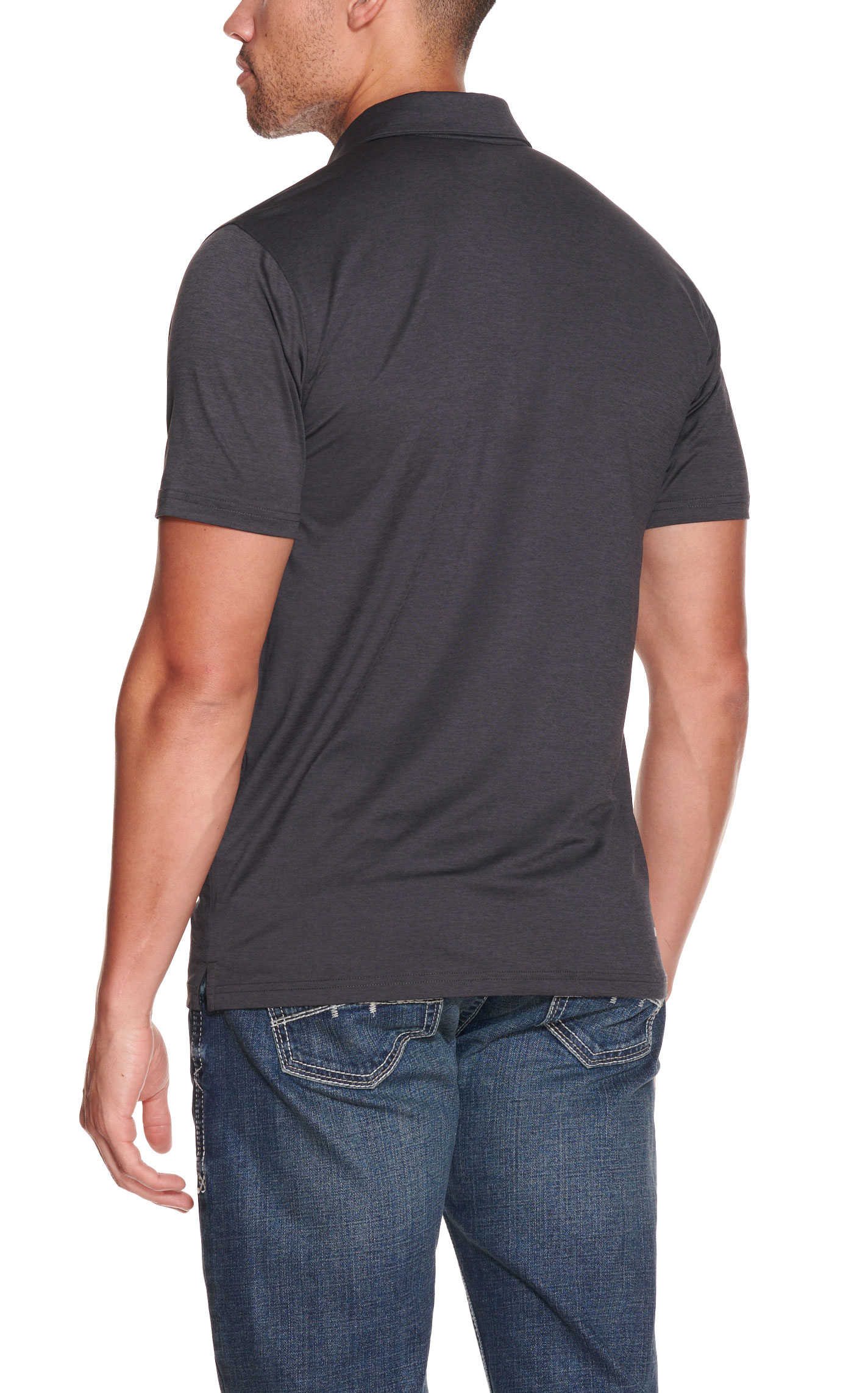 Ariat Men's Soft Black Charger 2.0 Fitted Polo Shirt - Image 1