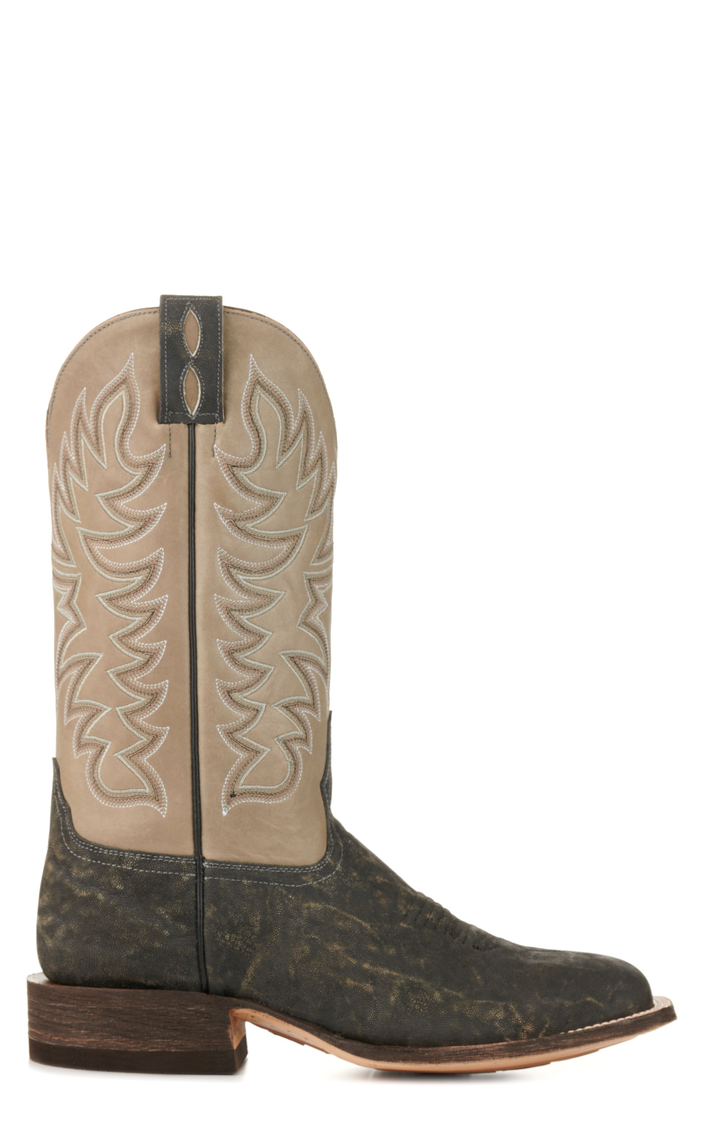 Cavender's Men's Endurance Gray and Dark Gray Elephant Wide Square Toe Exotic Cowboy Boots - Image 1
