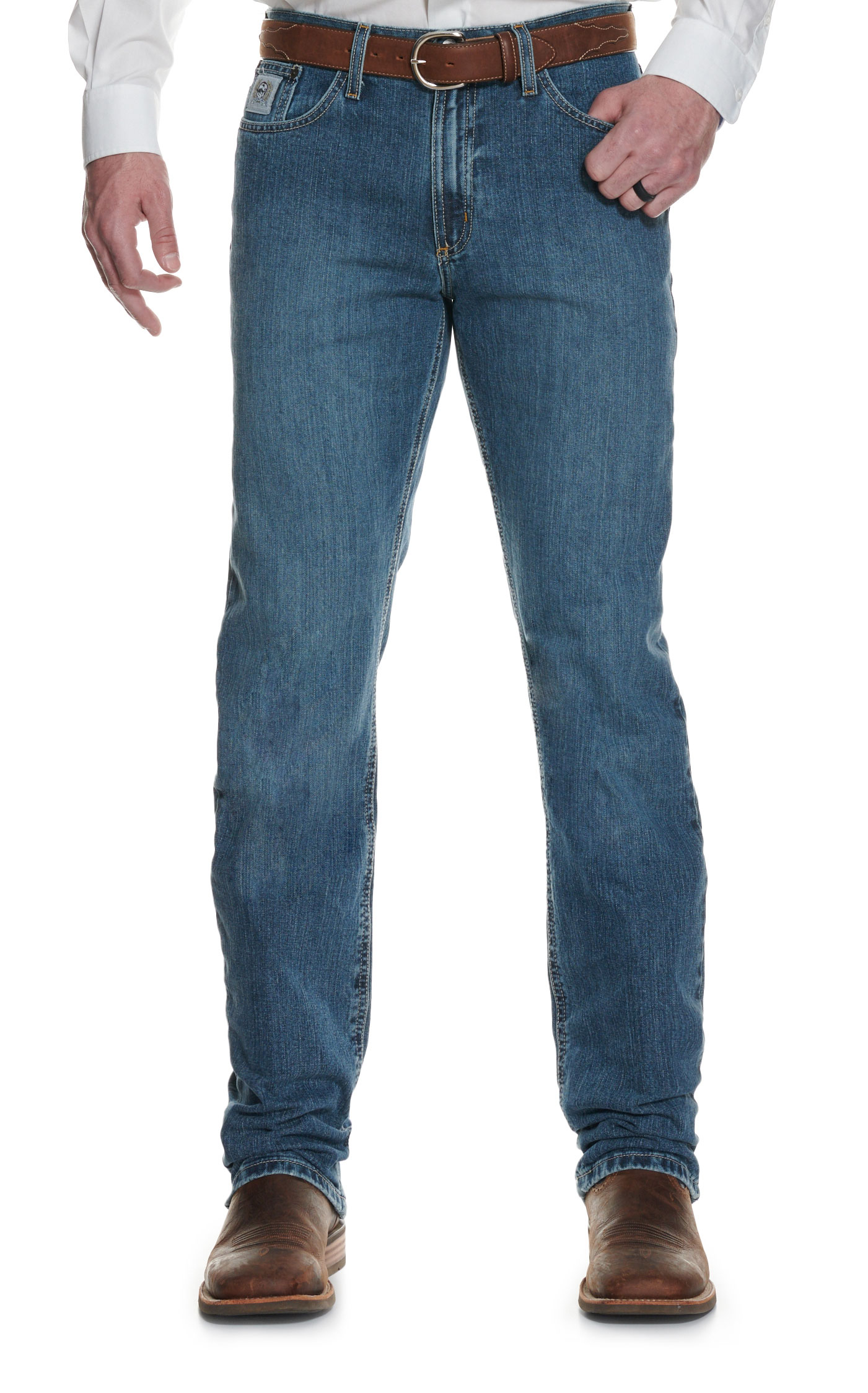 Cinch Men's Silver Label Medium Stonewash Slim Fit Straight Leg Jean - Image 1