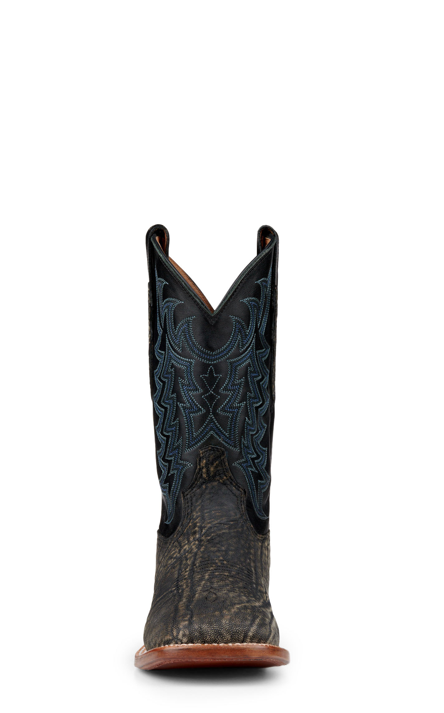 Tony Lama Men's Black and Safari Gray Elephant Wide Square Toe Exotic Cowboy Boots - Cavender's Exclusive - Image 1
