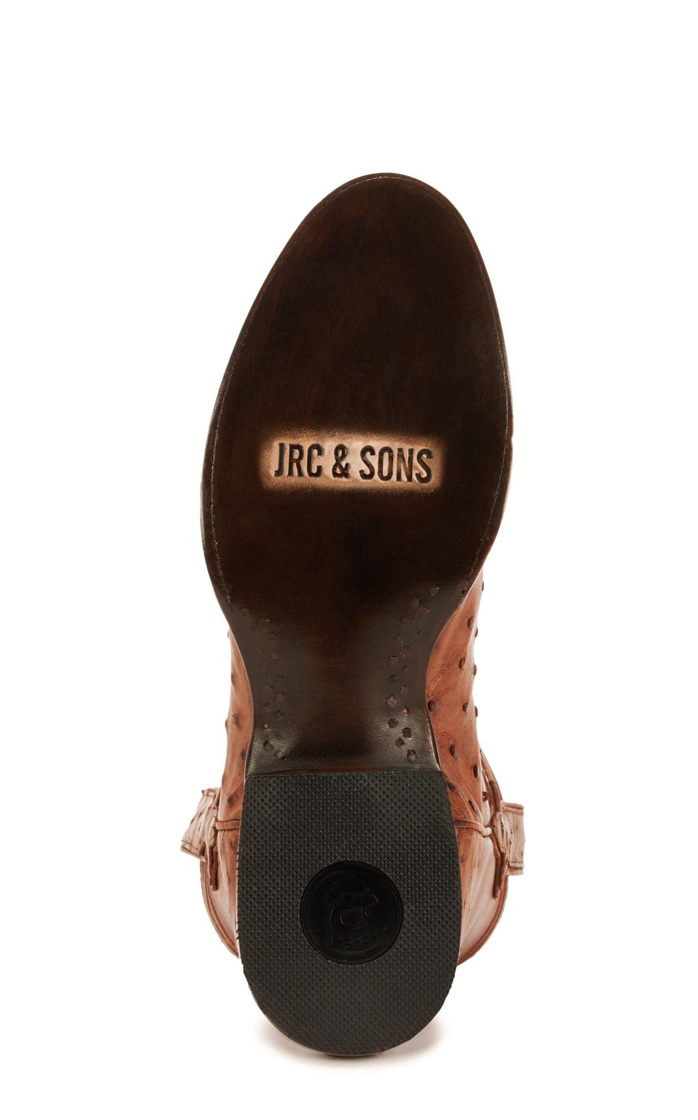 JRC & Sons Men's Miguel Full Quill Ostrich Round Toe Exotic Roper Boot in Peanut Brittle - Image 1