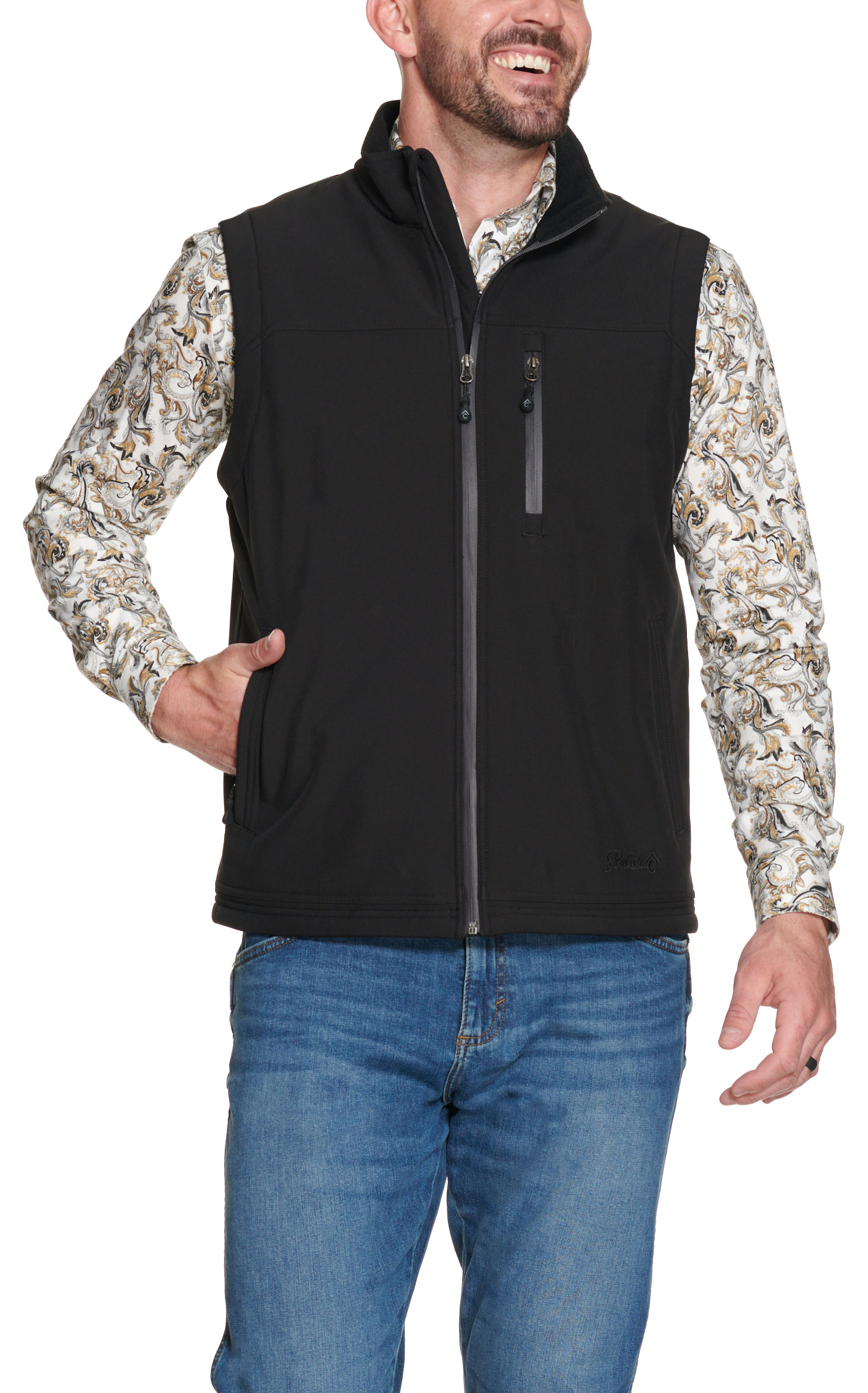 Rafter C Men's Black Bonded Vest - Image 1