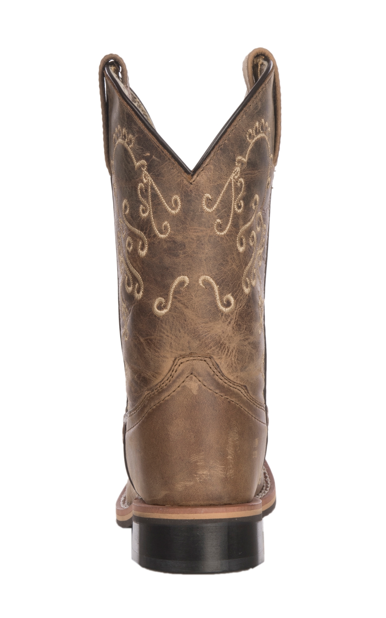 Smoky Mountain Youth Waxy Brown with Floral Embroidery Square Toe Cowboy Boot - Image 1