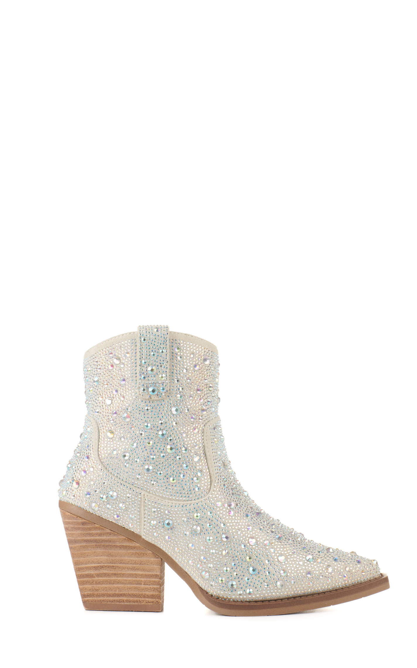 Very G Women's Karen Silver Rhinestone Snip Toe Fashion Booties - Image 1