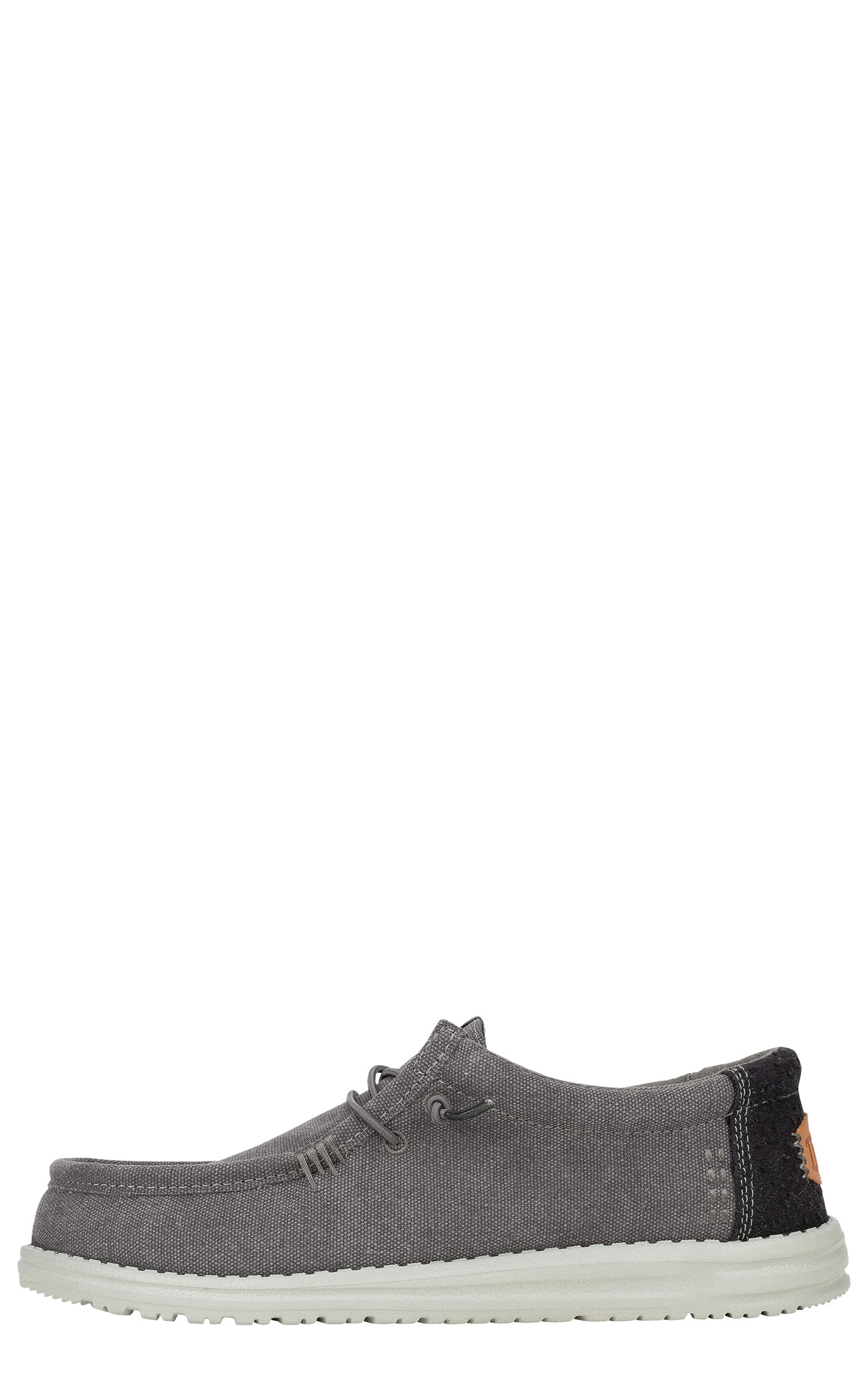 Hey Dude Men's Wally Granite Gray & Black Lace Up Moc Toe Casual Shoe - Image 1