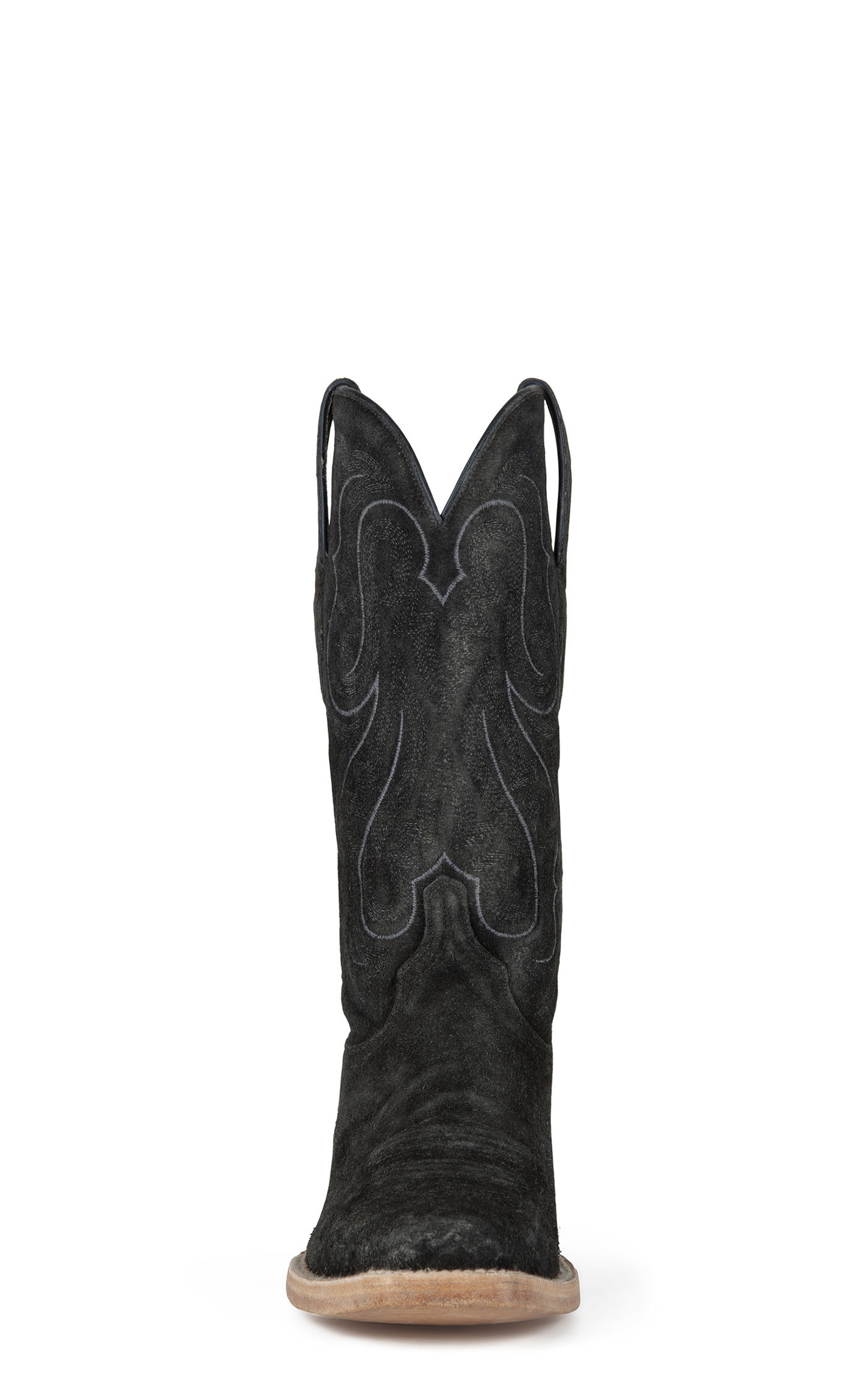 Resistol Men's Stonewash Black Suede Punchy Toe Cowboy Boots - Image 1
