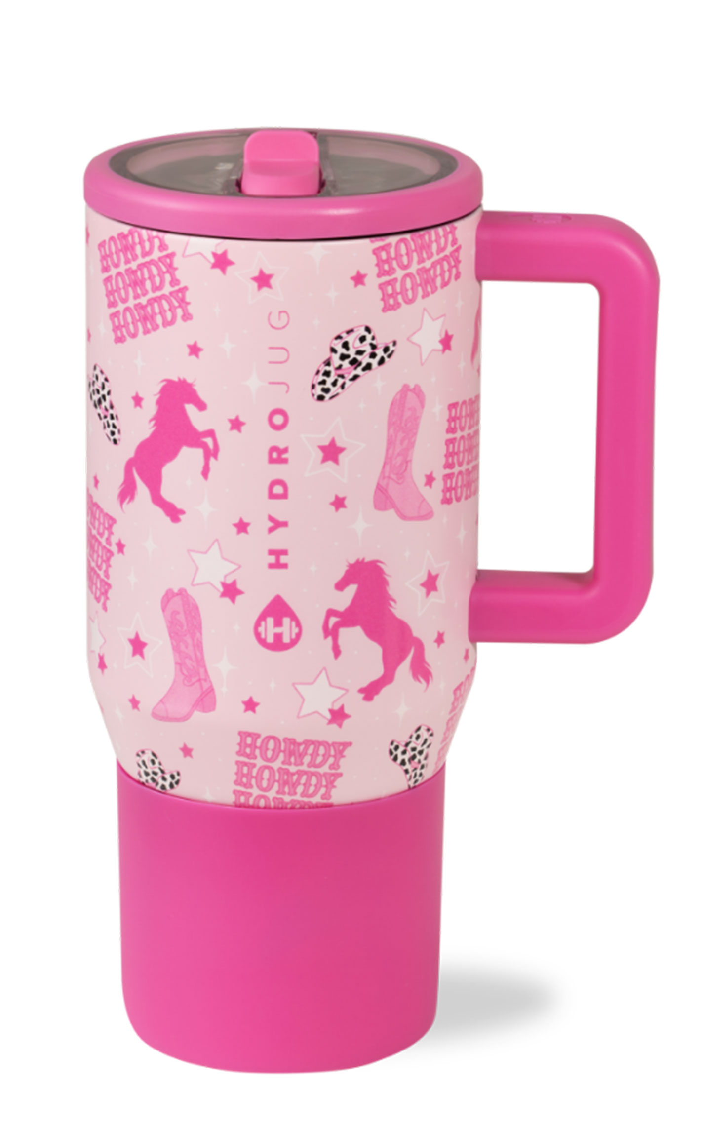 HydroJug Hot Pink Cowgirl 20 oz Traveler Insulated Mug - Image 1