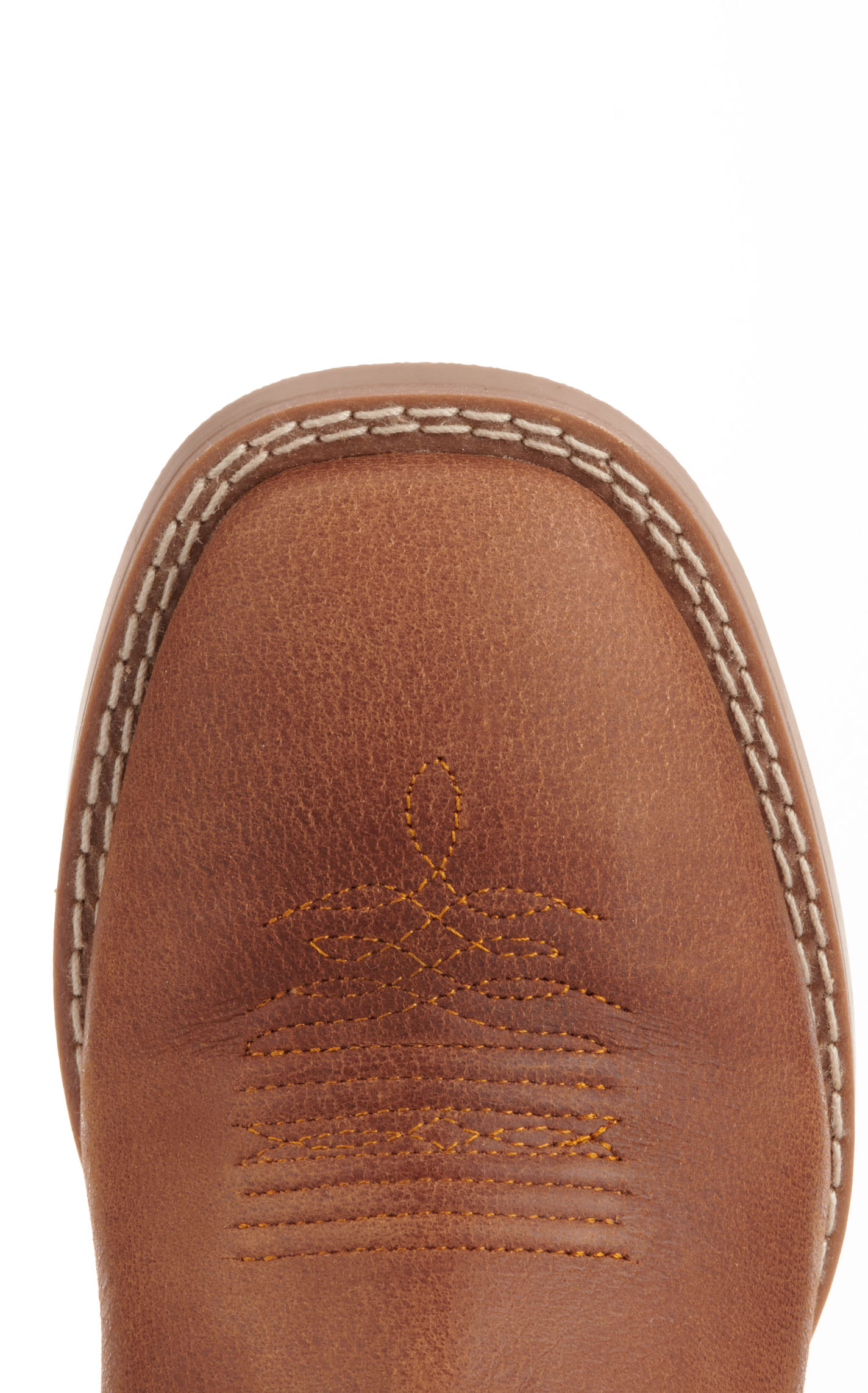 Justin Kids Canter Junior Cognac and Fire Red Wide Square Toe Cowboy Boots - Image 1