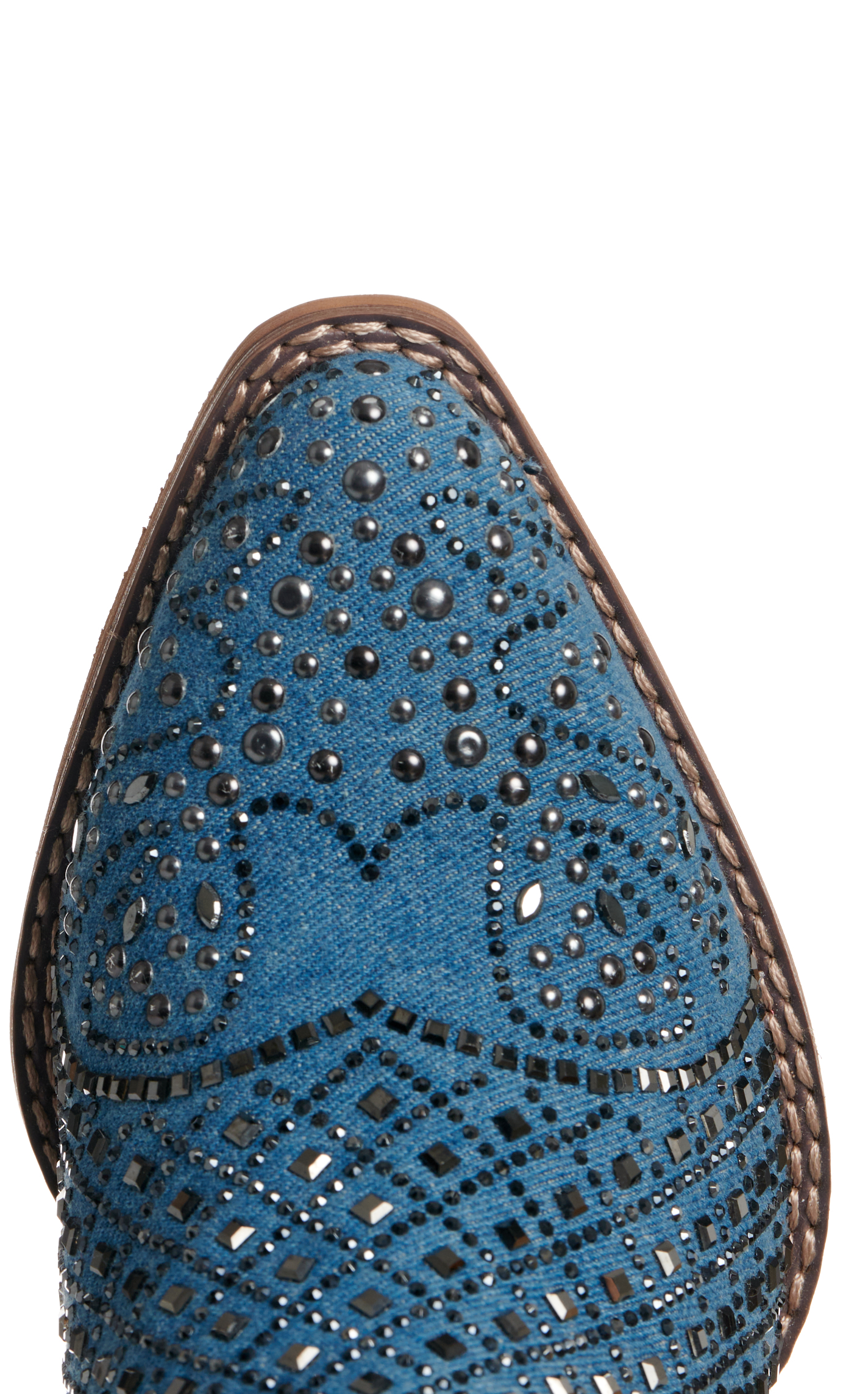 Very G Women's Show Off Denim with Western Studs Snip Toe Booties - Image 1