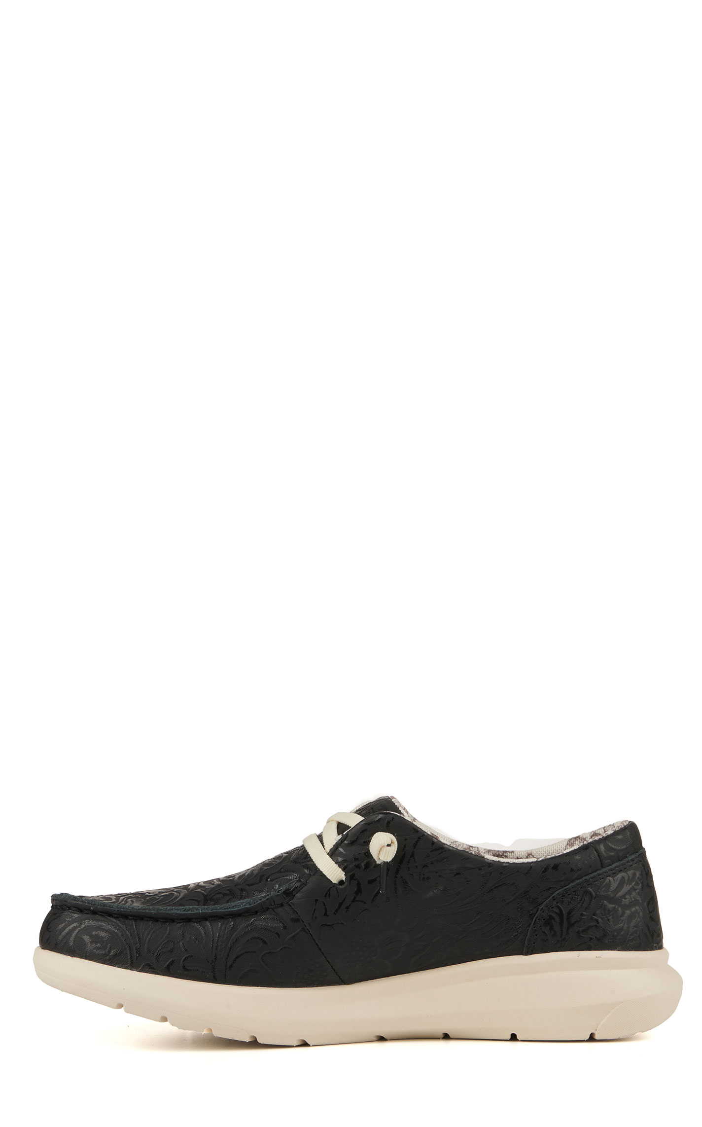 Ariat Women's Hilo Black Floral Embossed Moc Toe Lace Up Casual Shoe - Image 1