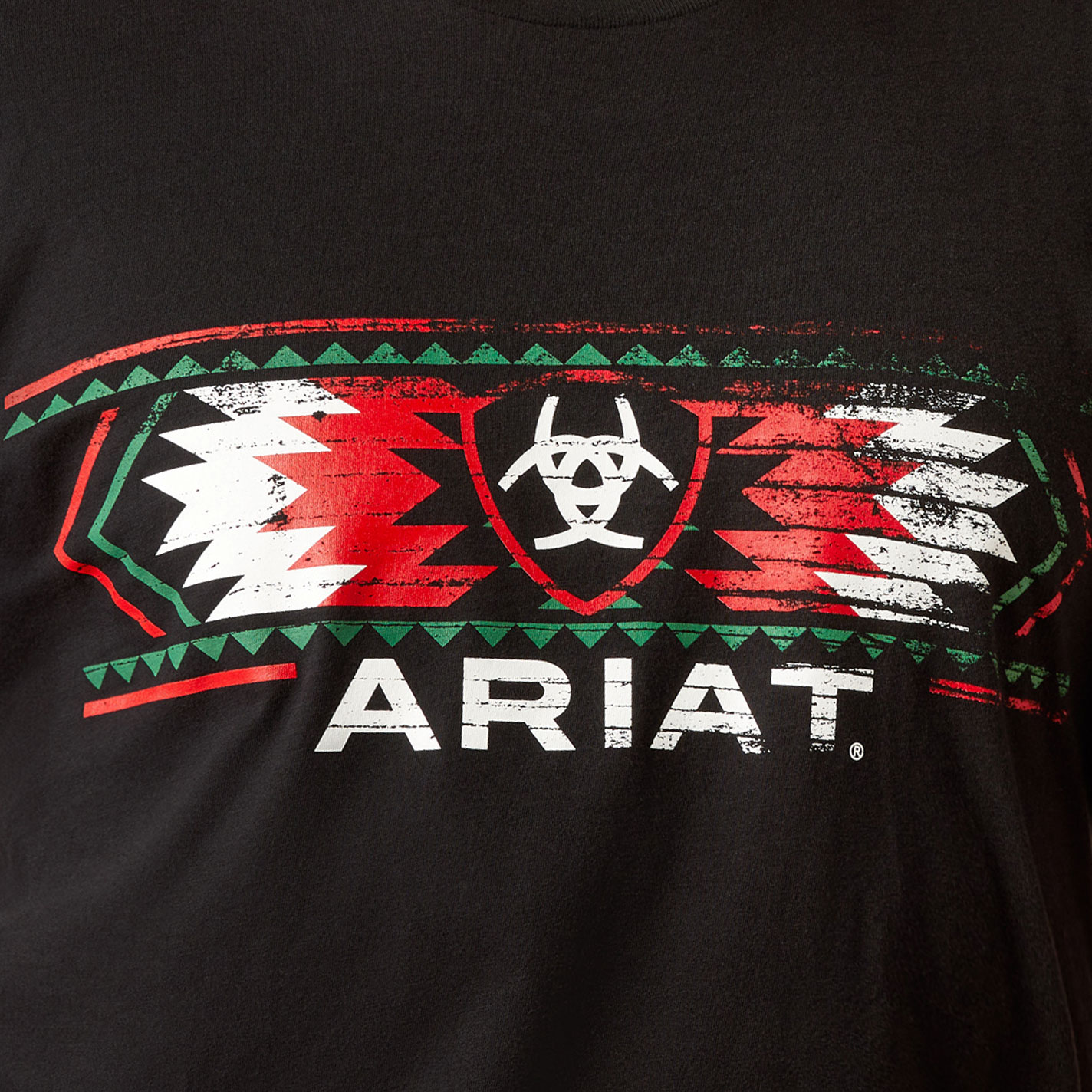 Ariat Men's Mexican Flag Aztec Logo Graphic T-Shirt - Image 1