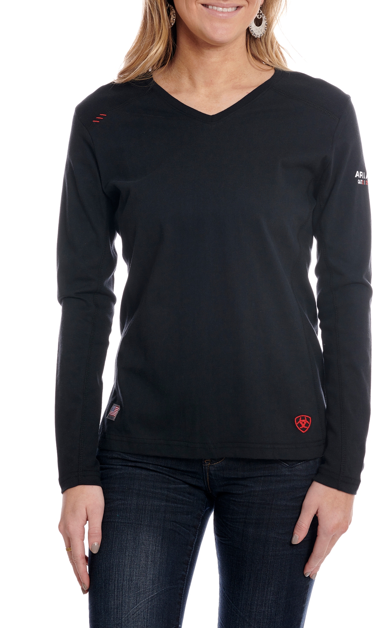 Ariat Women's Black AC Long Sleeve FR Work Shirt - Image 1