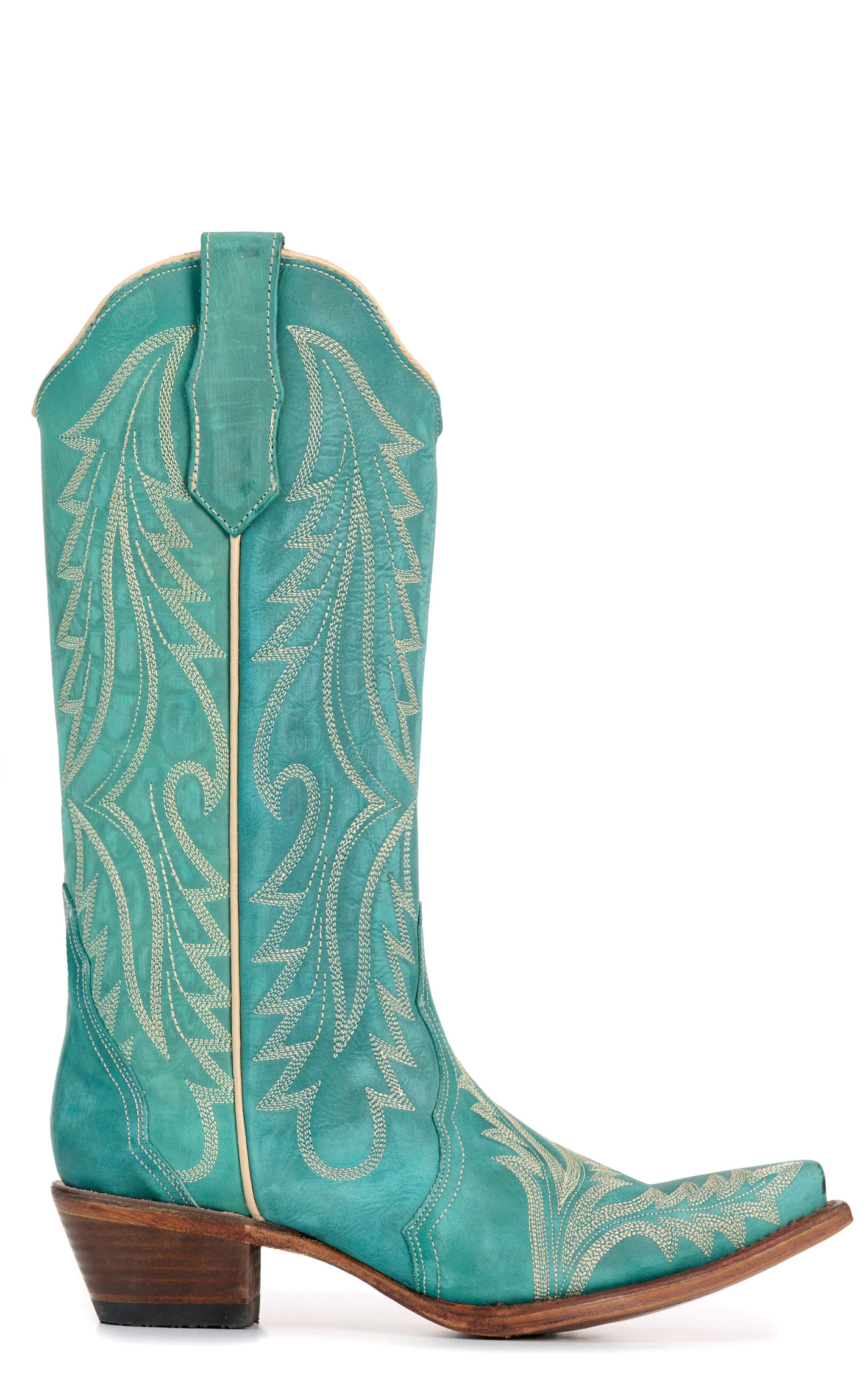 Circle G by Corral Women's Turquoise Heavy Stitched Snip Toe Cowboy Boots - Image 1