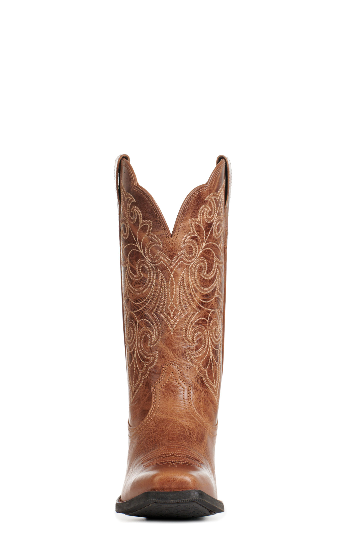Ariat Women's Round Up Russet Tan Punchy Square Toe Cowboy Boots - Image 1