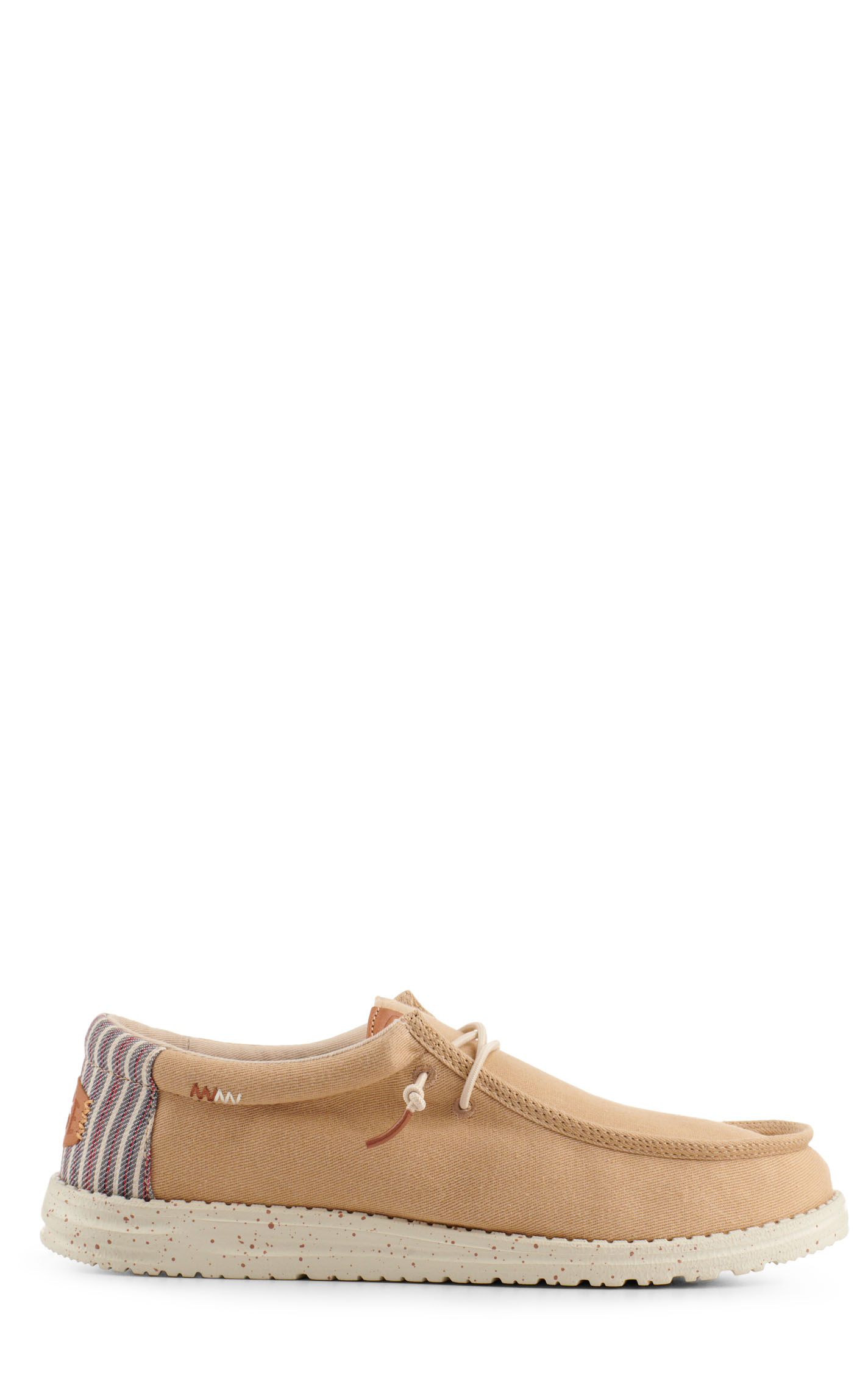 Hey Dude Men's Wally Workwear Khaki Striped Heel Casual Shoes - Image 1