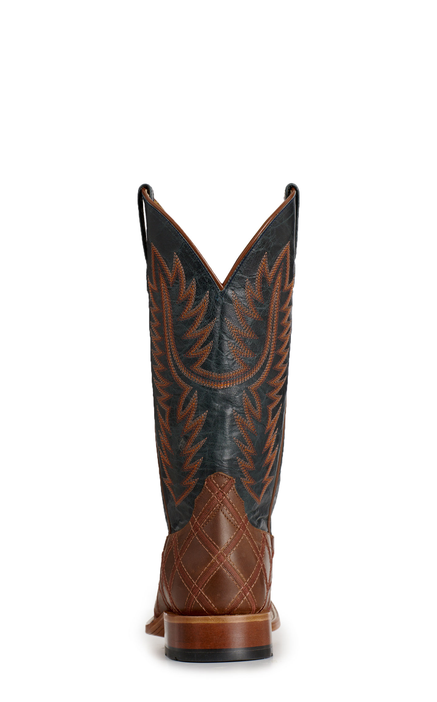 Anderson Bean Men's Horsepower Brown Patchwork & Navy Square Toe Cowboy Boots - Image 1