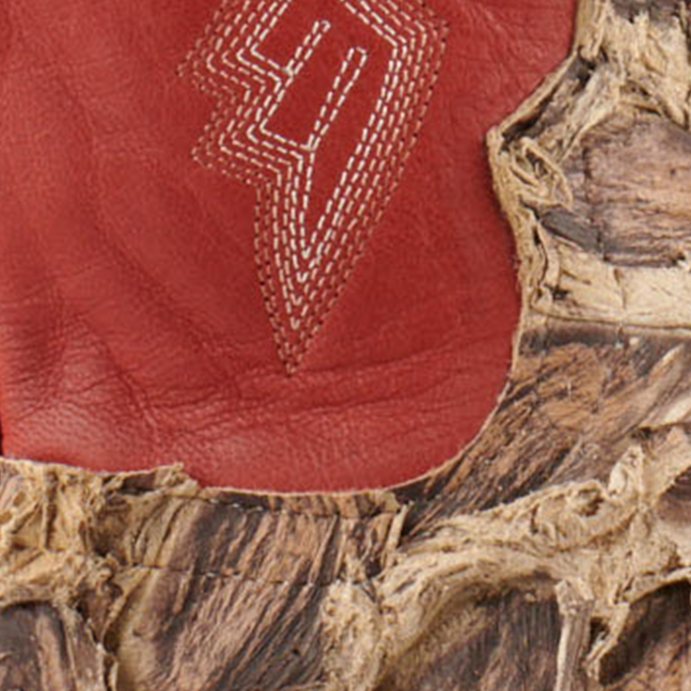Anderson Bean Men's Red and Rustic Brown Big Bass Wide Square Toe Exotic Cowboy Boots - Image 1