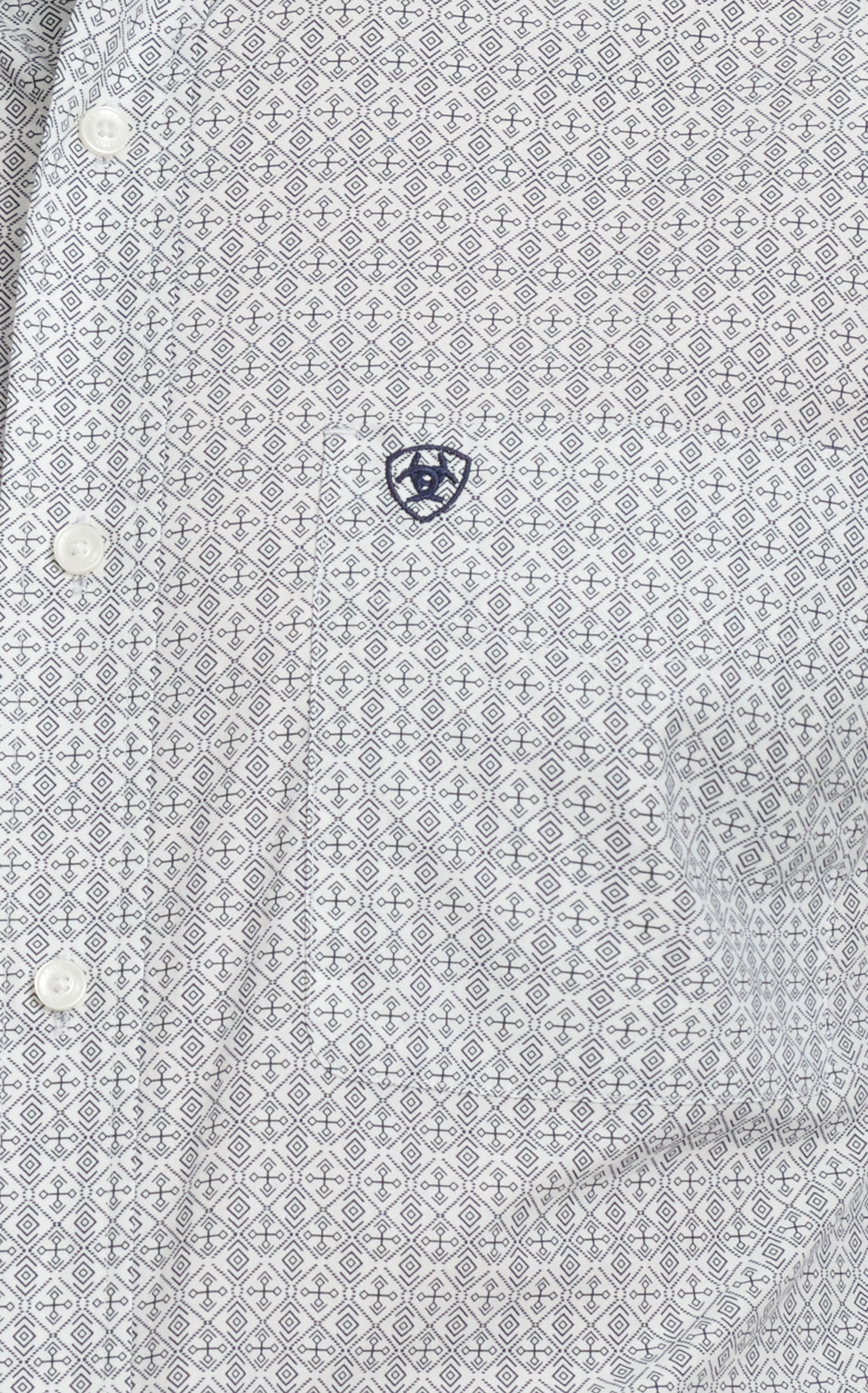 Ariat Men's Reign White & Black Geo Print Western Shirt - Image 1