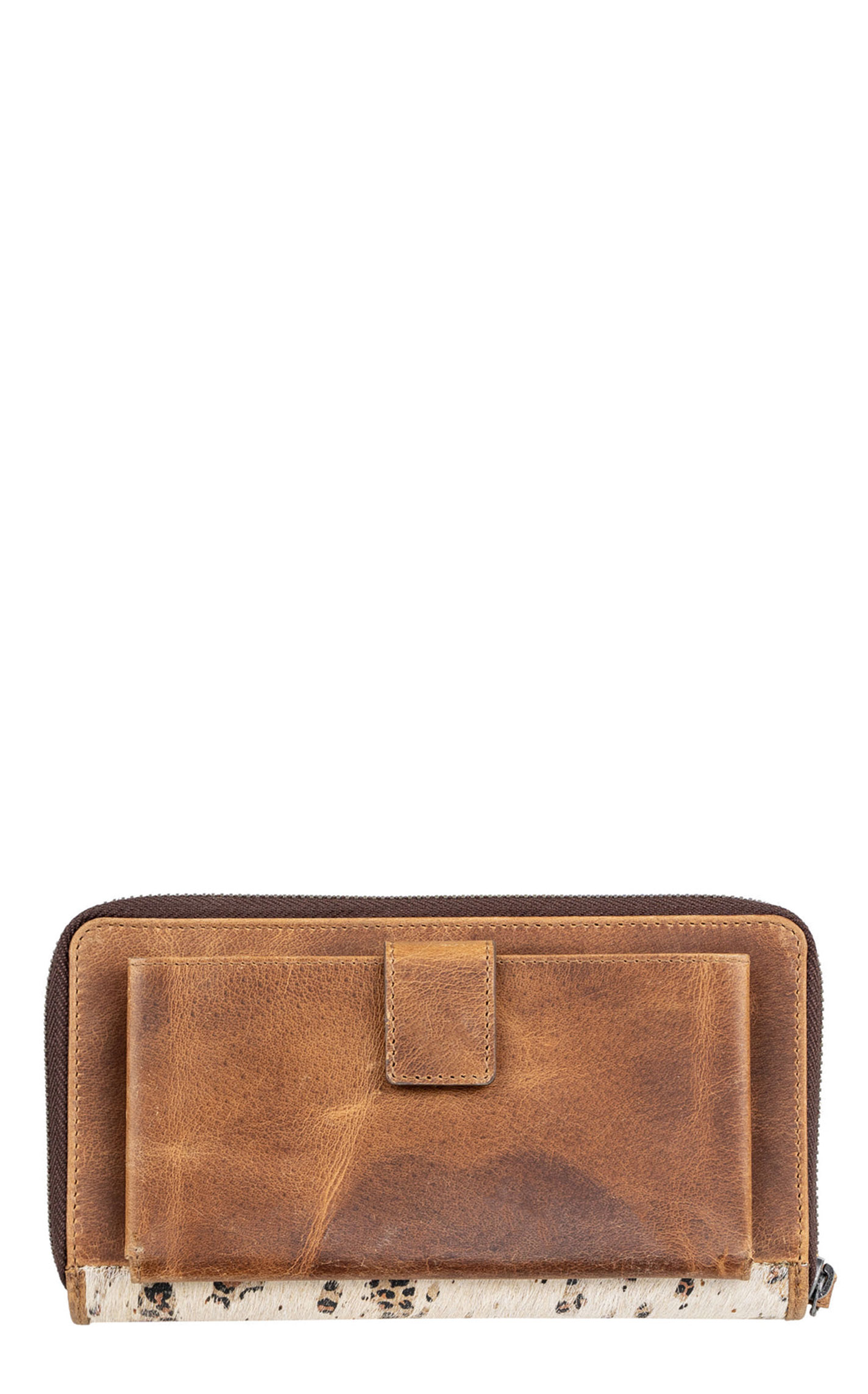 STS Ranchwear Cream and Leopard Serengeti Bentley Cowhide Wallet - Image 1