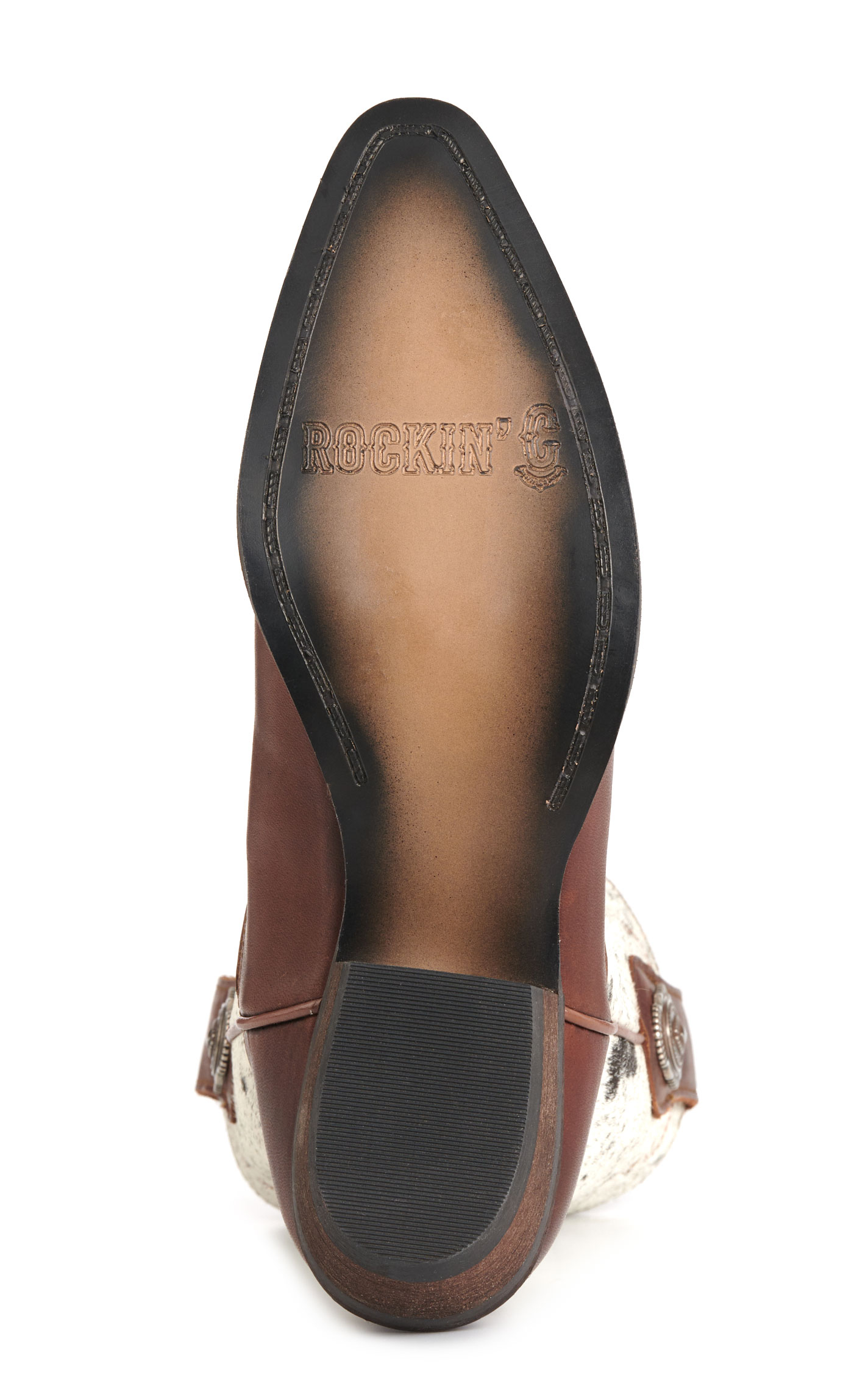 Rockin' C Women's Roasted Pecan & Speckled Hair On Hide Snip Toe Cowboy Boots - Image 1