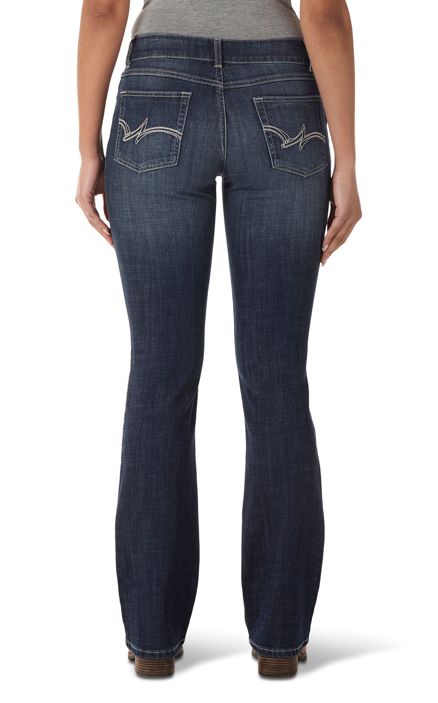 Wrangler Women's Mae Dark Wash Mid Rise Boot Cut Jeans - Image 1