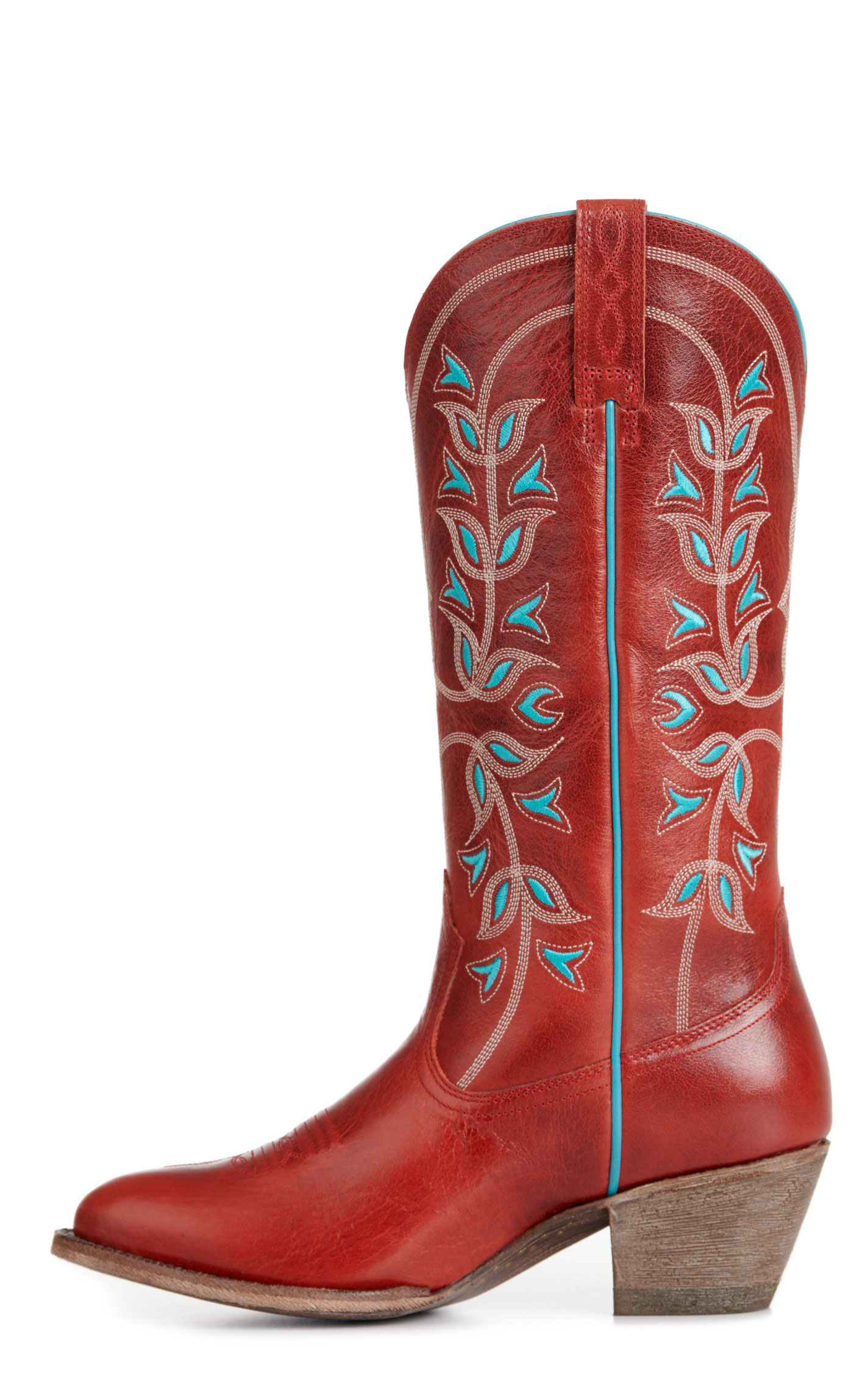 Ariat Women’s Flame Red Desert Holly Almond Toe Cowboy Boots - Image 1