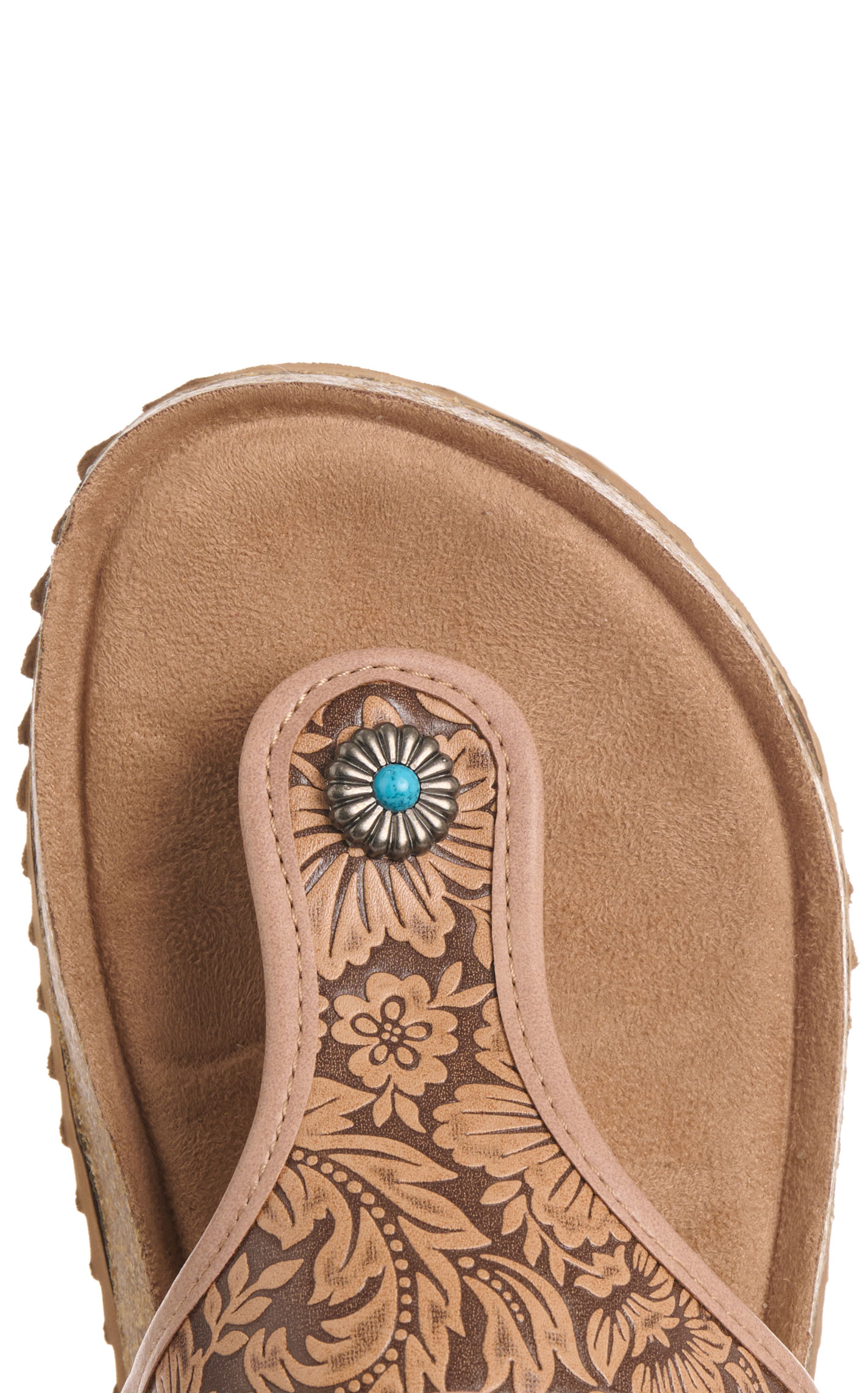 Very G Women’s Brown and Tan Danni Embossed Faux Leather Slip On Sandals - Image 1