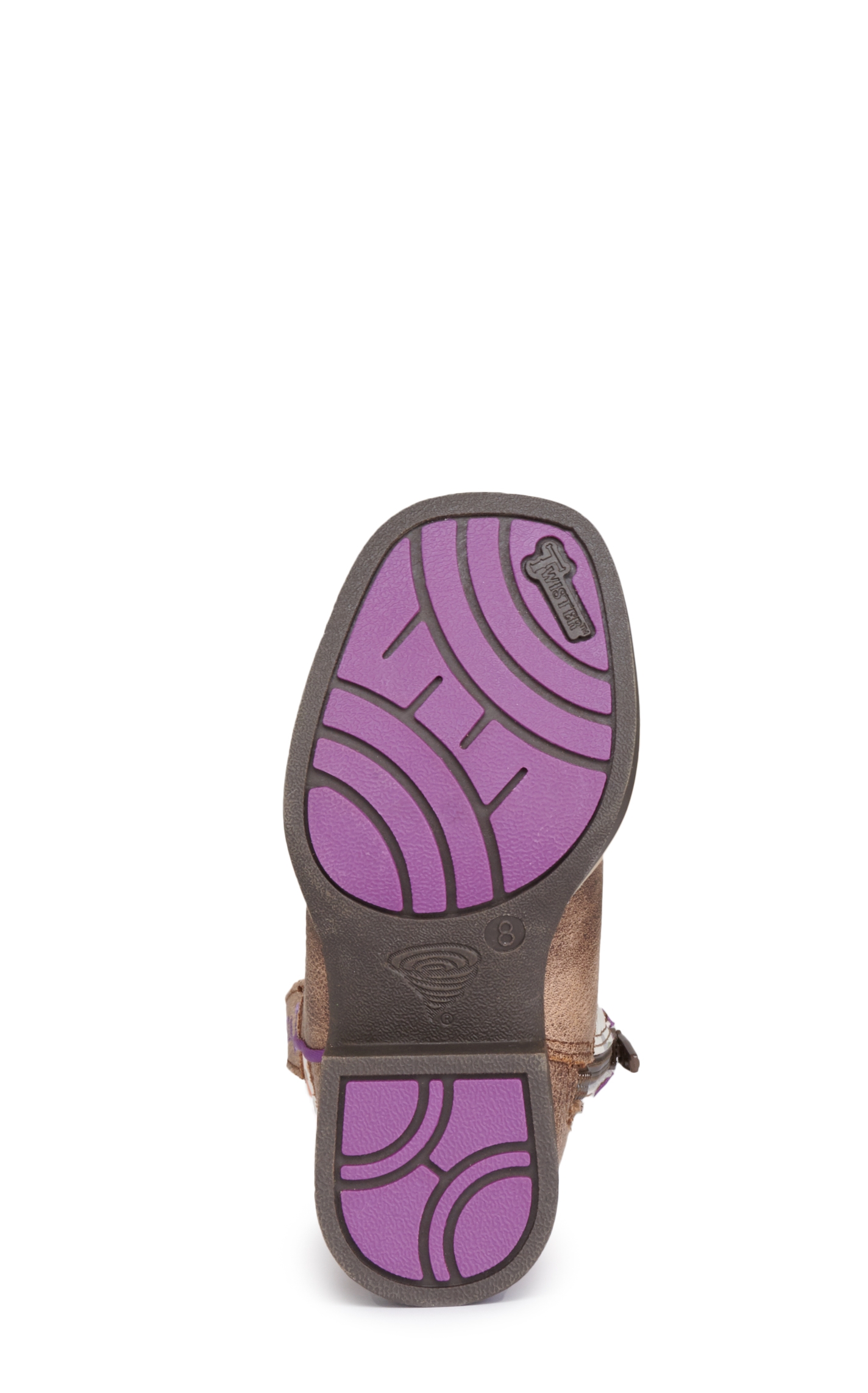 Twister Toddlers' Hannah Distressed Brown and White Arrow Print Square Toe Cowboy Boots - Image 1