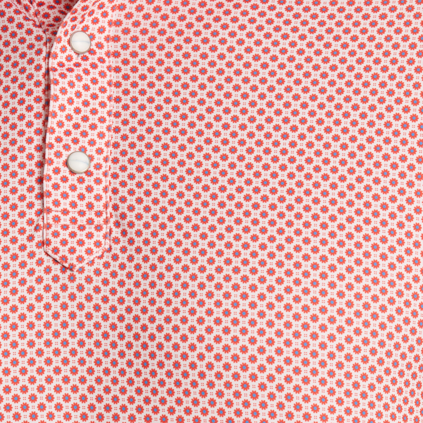 Rafter C Men’s Red Small Geo Print Polo Shirt - Image 1