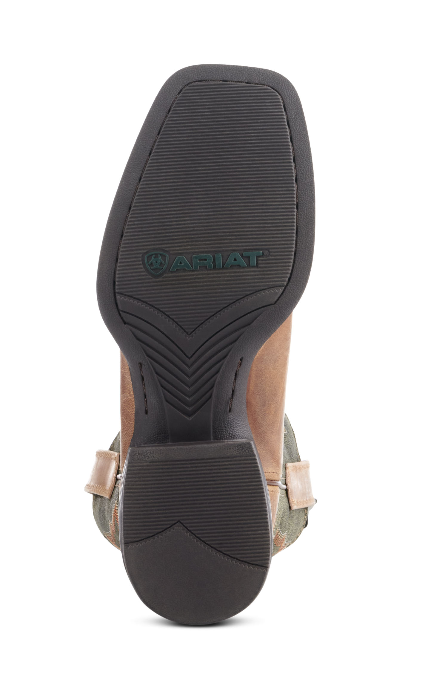 Ariat Men's Sport Riggin Tan and Olive Wide Square Toe Cowboy Boot - Image 1