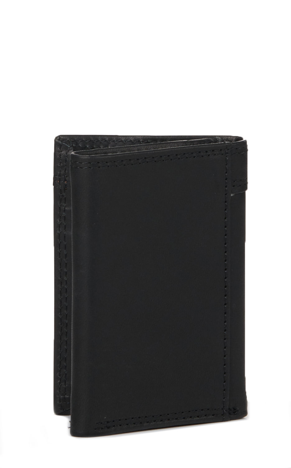 Ariat Men's Black Center Seam Leather Tri-Fold Wallet - Image 1