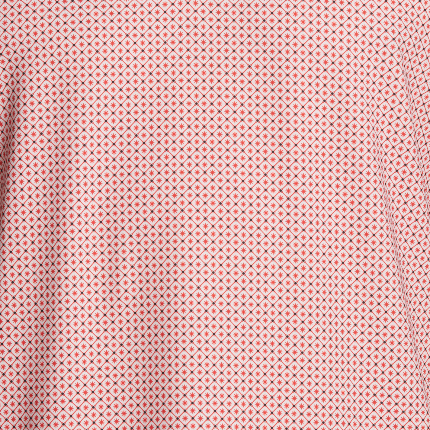 Rafter C Men's Red Micro Grid Geo Print Polo Shirt - Image 1