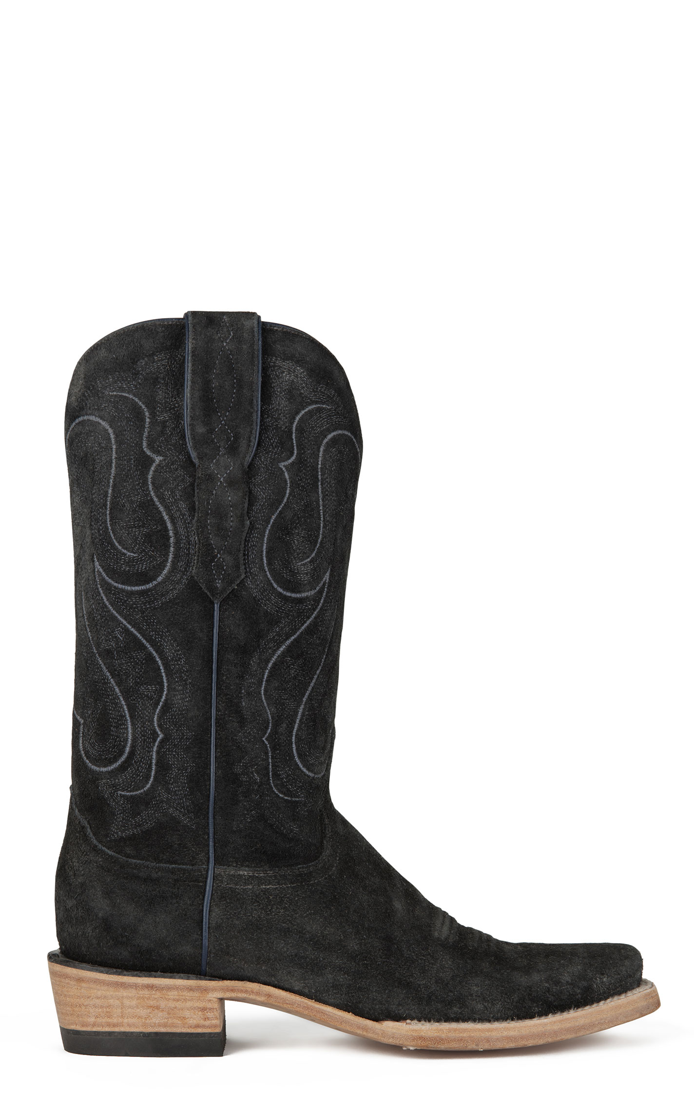 Resistol Men's Stonewash Black Suede Punchy Toe Cowboy Boots - Image 1