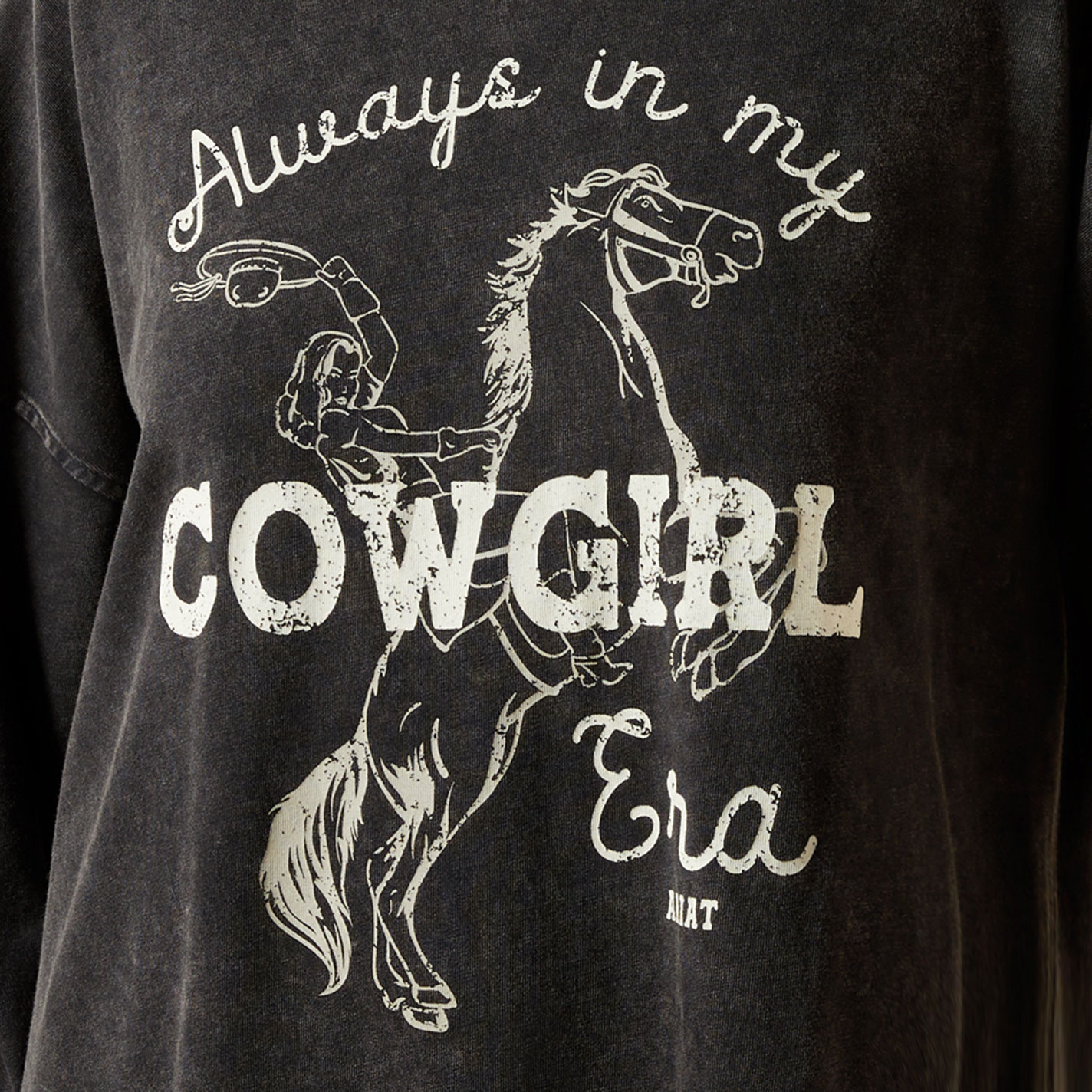 Ariat Women's Canvas Black Mineral Wash Oversized Graphic T-Shirt - Image 1