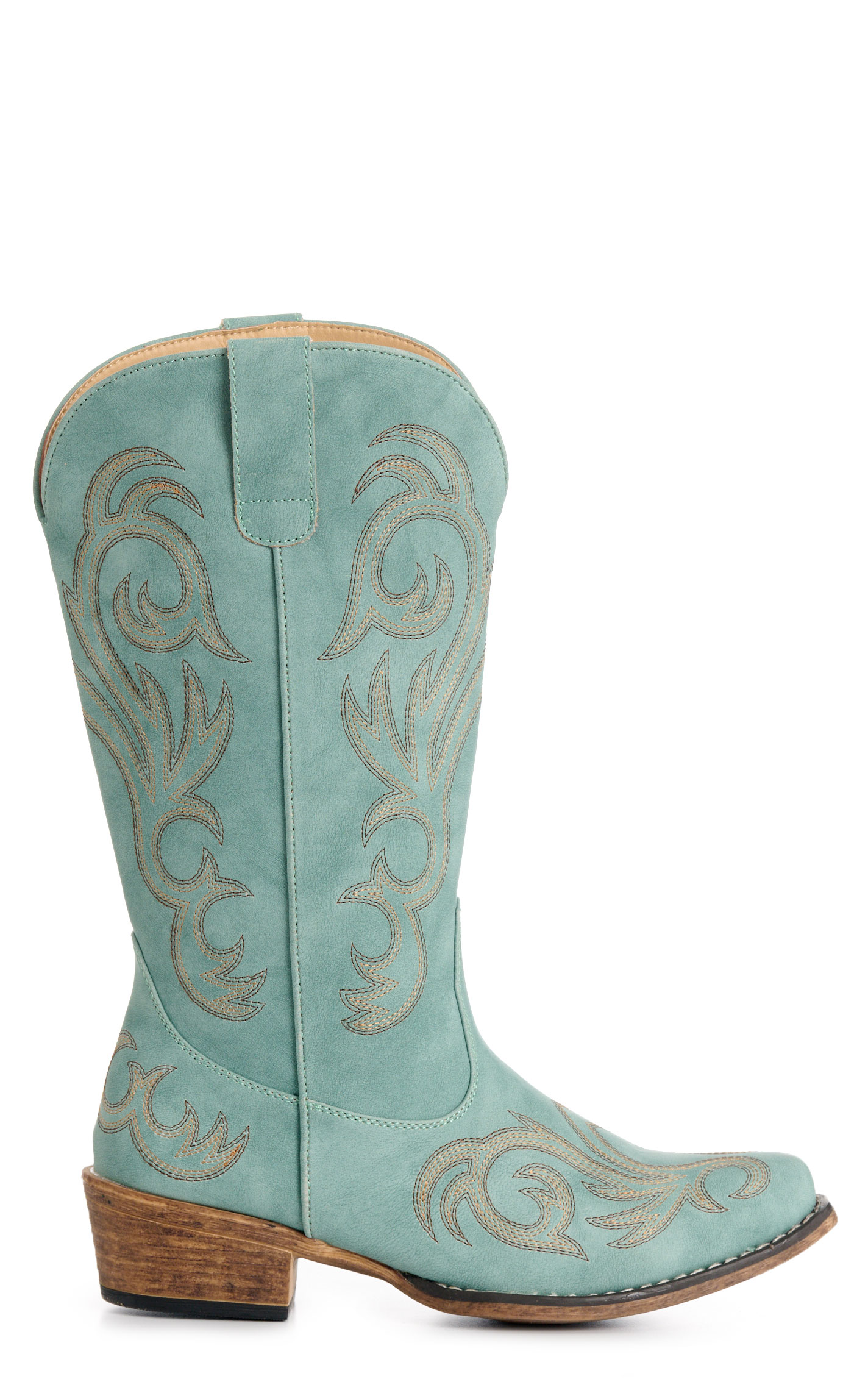 Roper Women's Riley Sea Green-Turquoise Faux Leather Snip Toe Cowboy Boots - Image 1