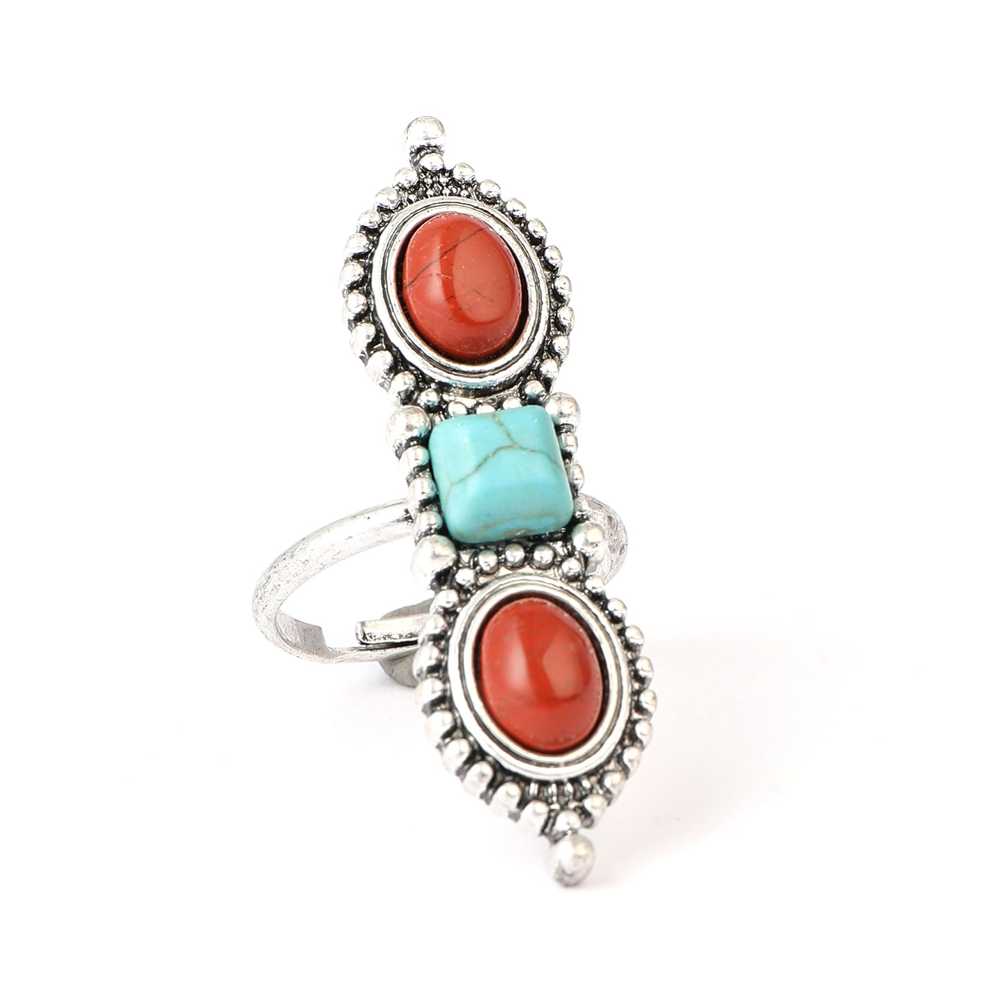 Cowgirl Confetti Silver, Red & Turquoise Love Your Life Ring - Image 1