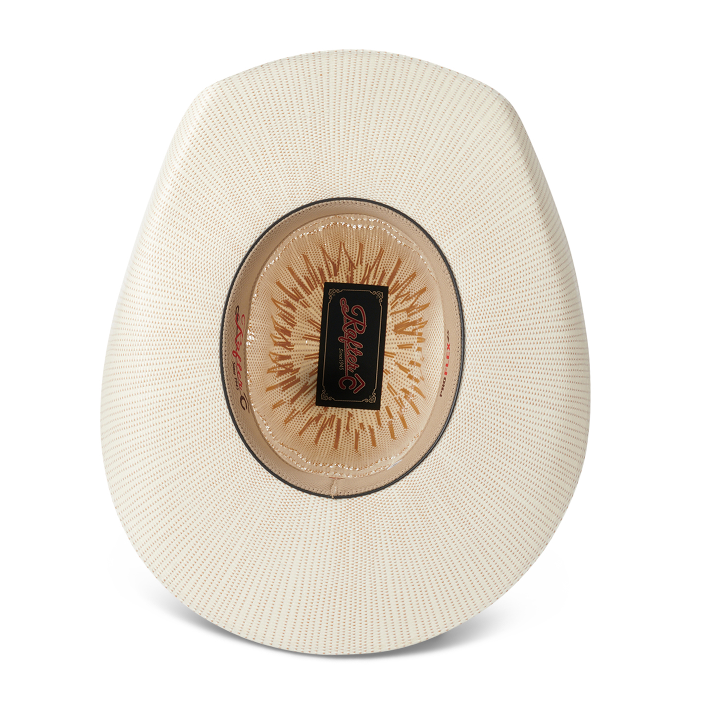 Rafter C Men's Ivory and Tan with Bull Rider Crown Bangora Straw Cowboy Hat - Image 1