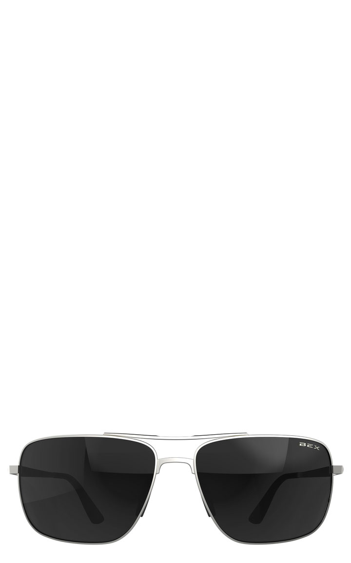 BEX Porter Matte Black Gray Aviator Sunglasses - Image 1