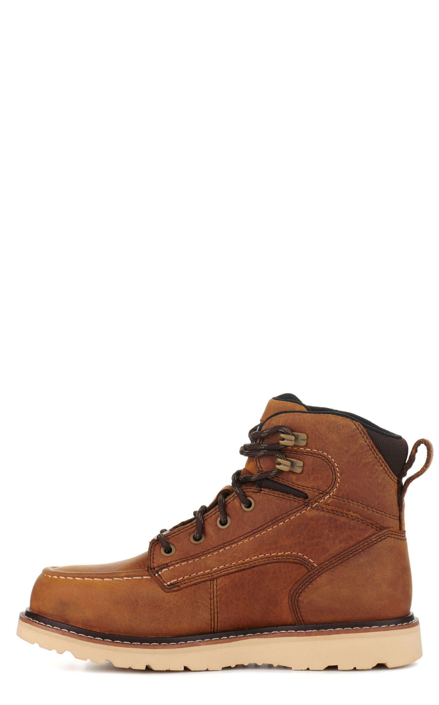Ariat Women's Rebar Wedge Antique Brown Waterproof Round Composite Toe Lace Up Work Boots - Image 1